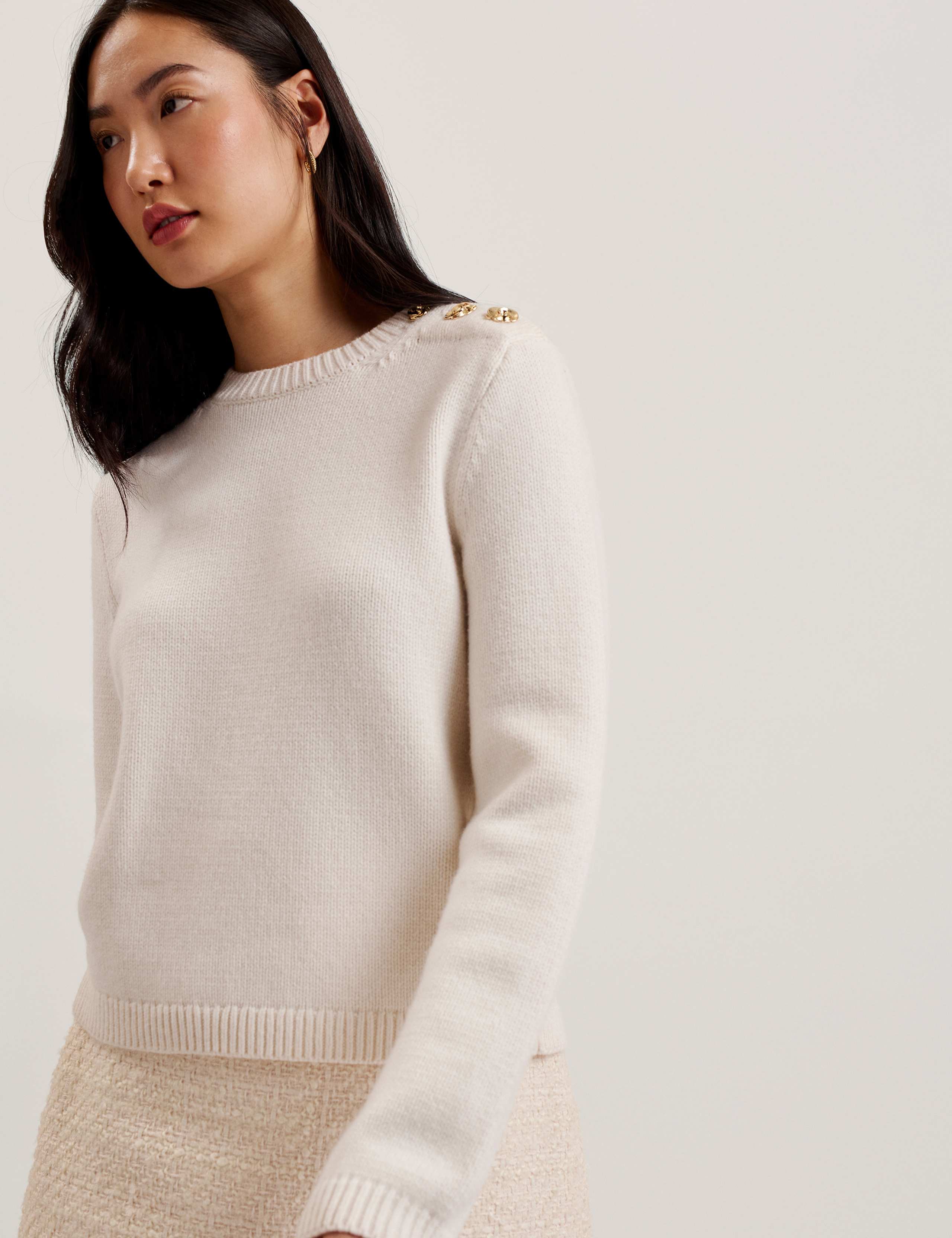 Wool Rich Crew Neck Jumper with Cotton 2 of 3