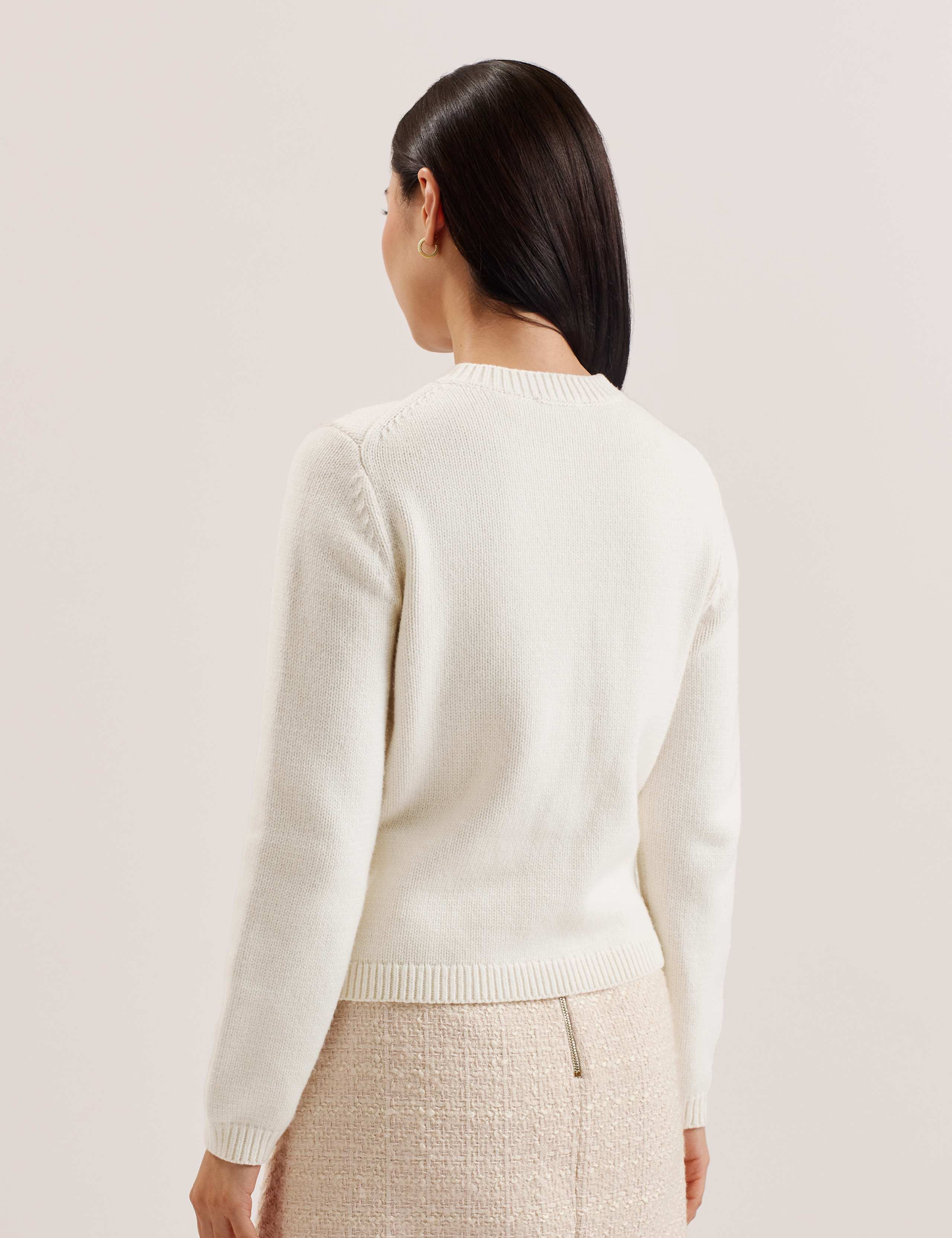 Wool Rich Button Front Cardigan with Cotton 3 of 3