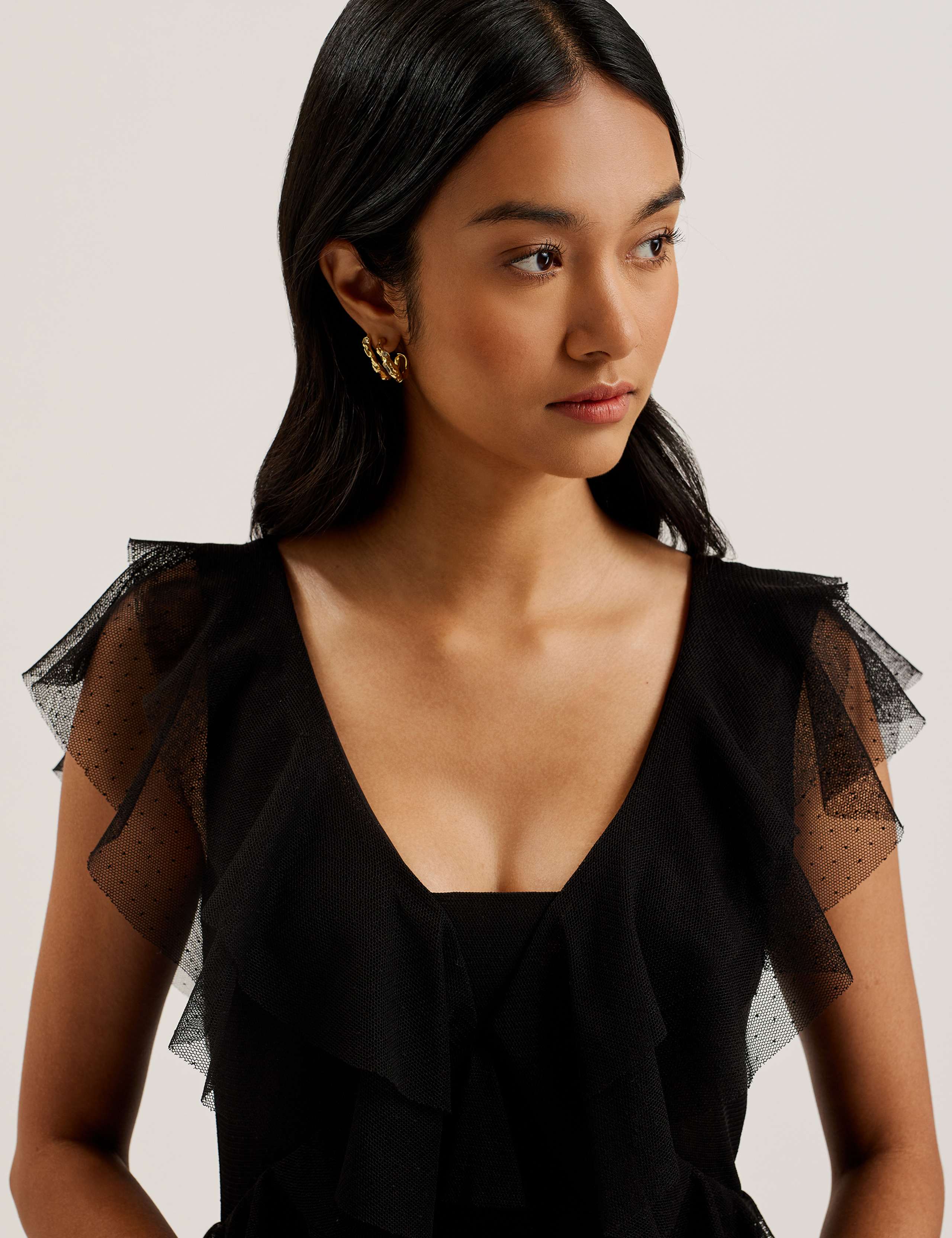 Mesh Ruffle Maxi Dress 2 of 3