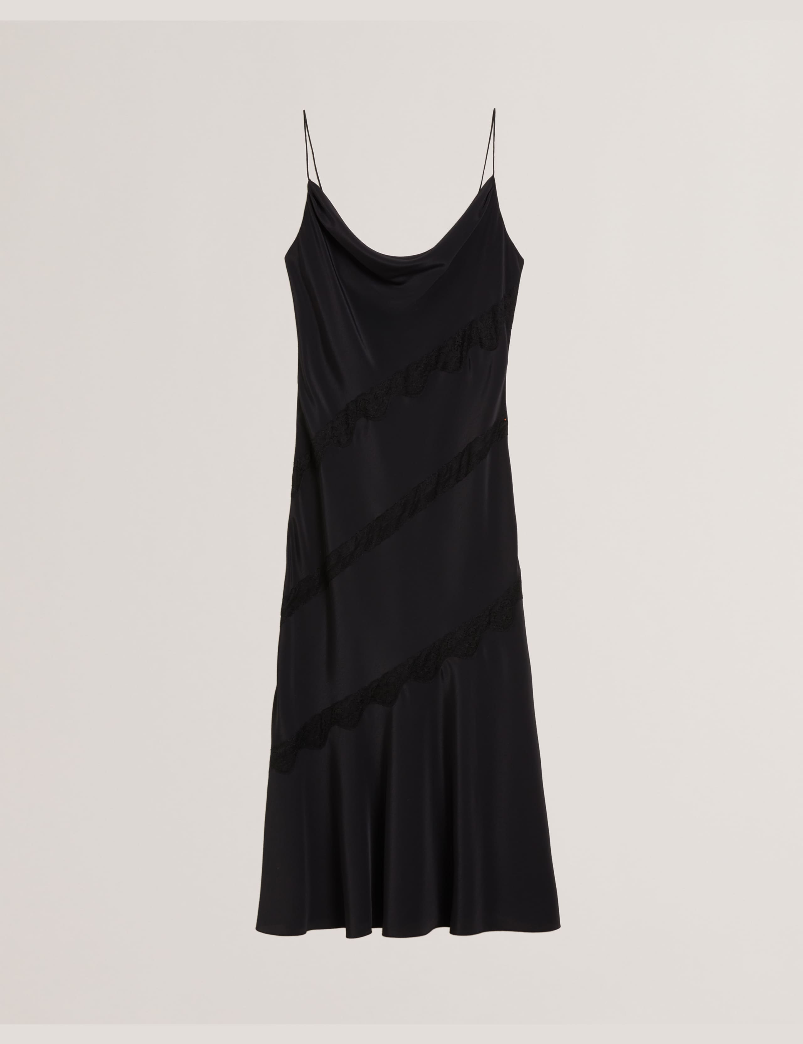 Cowl Neck Lace Insert Midaxi Slip Dress 2 of 6