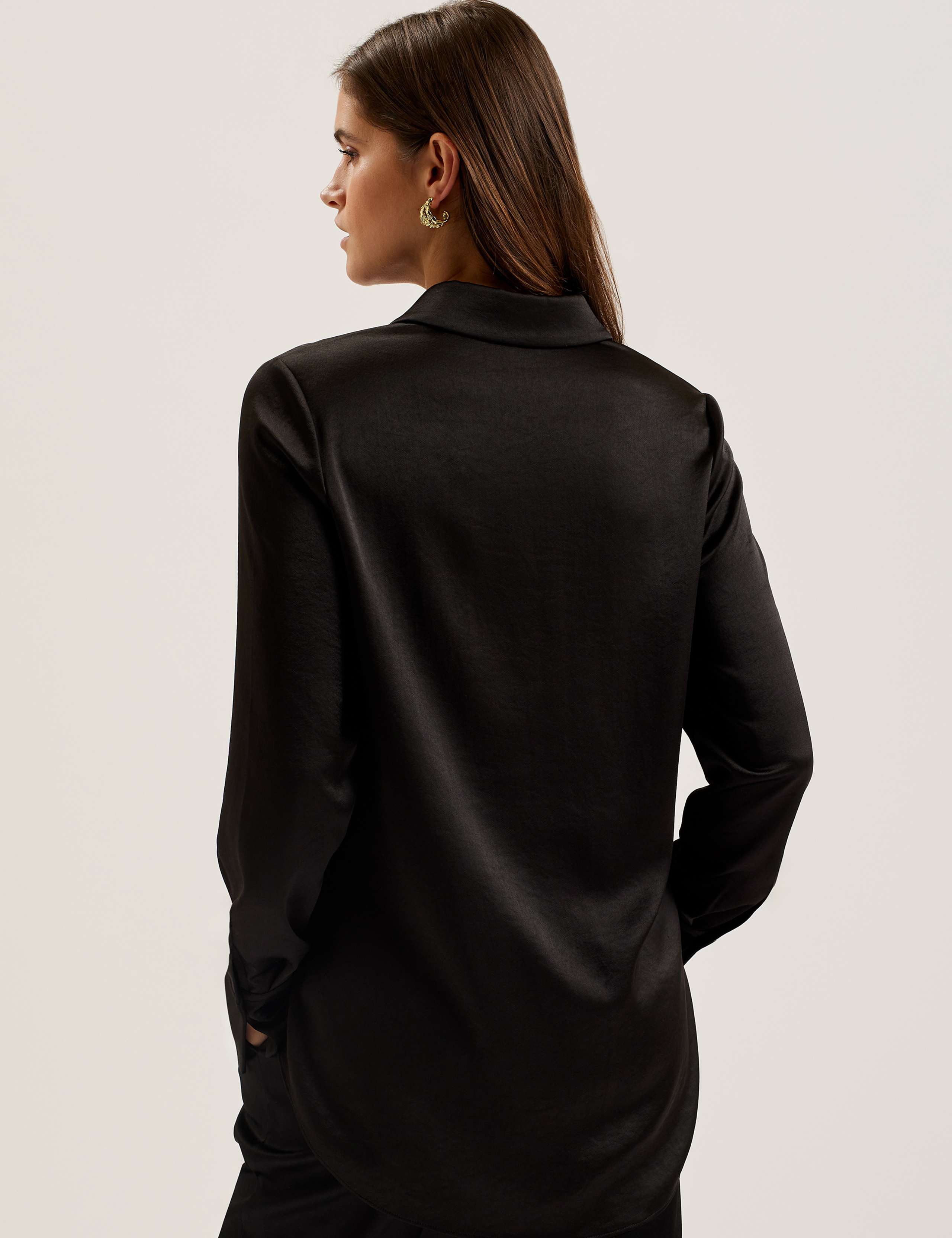 Satin Collared Longline Shirt 3 of 3