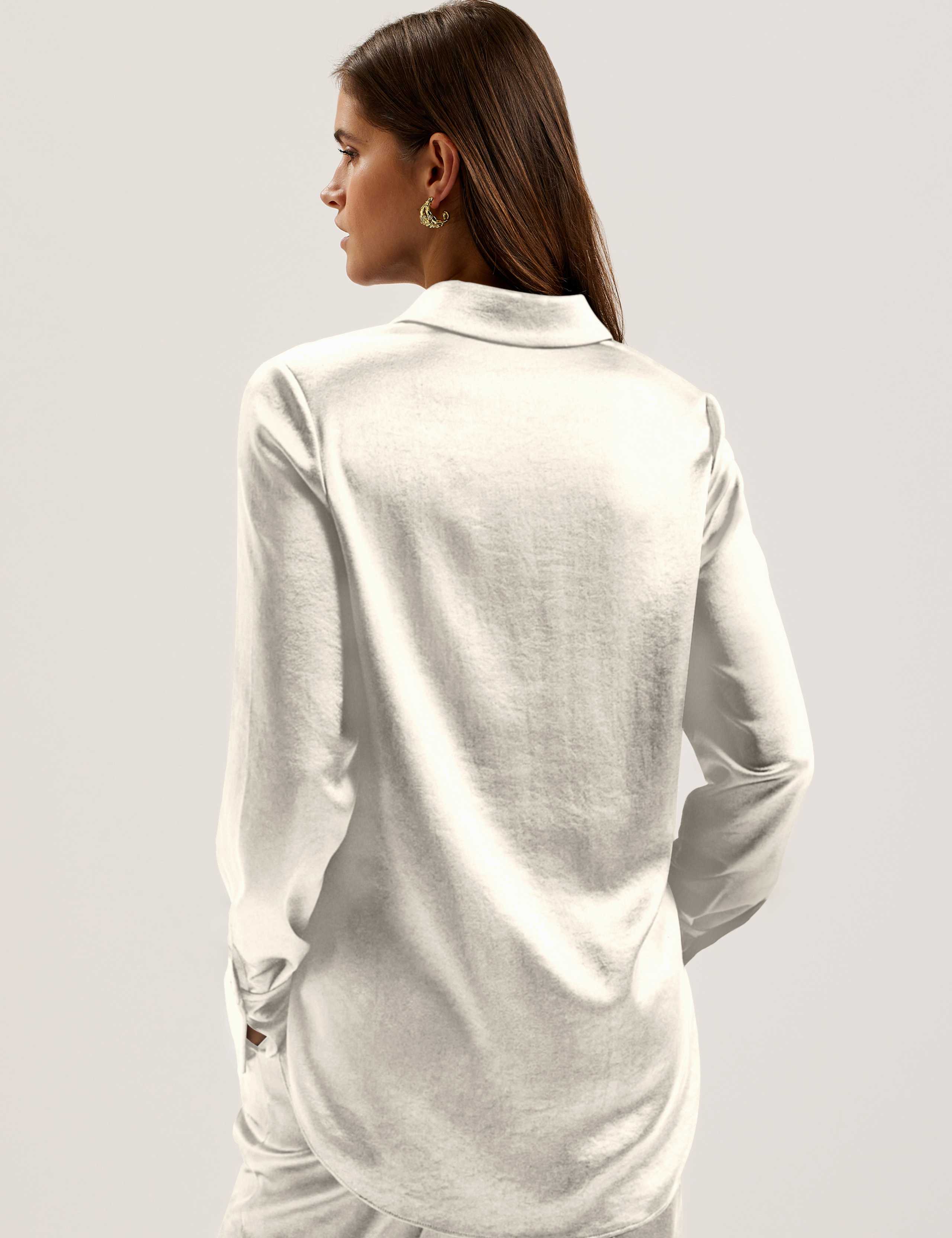 Satin Collared Longline Shirt 4 of 6