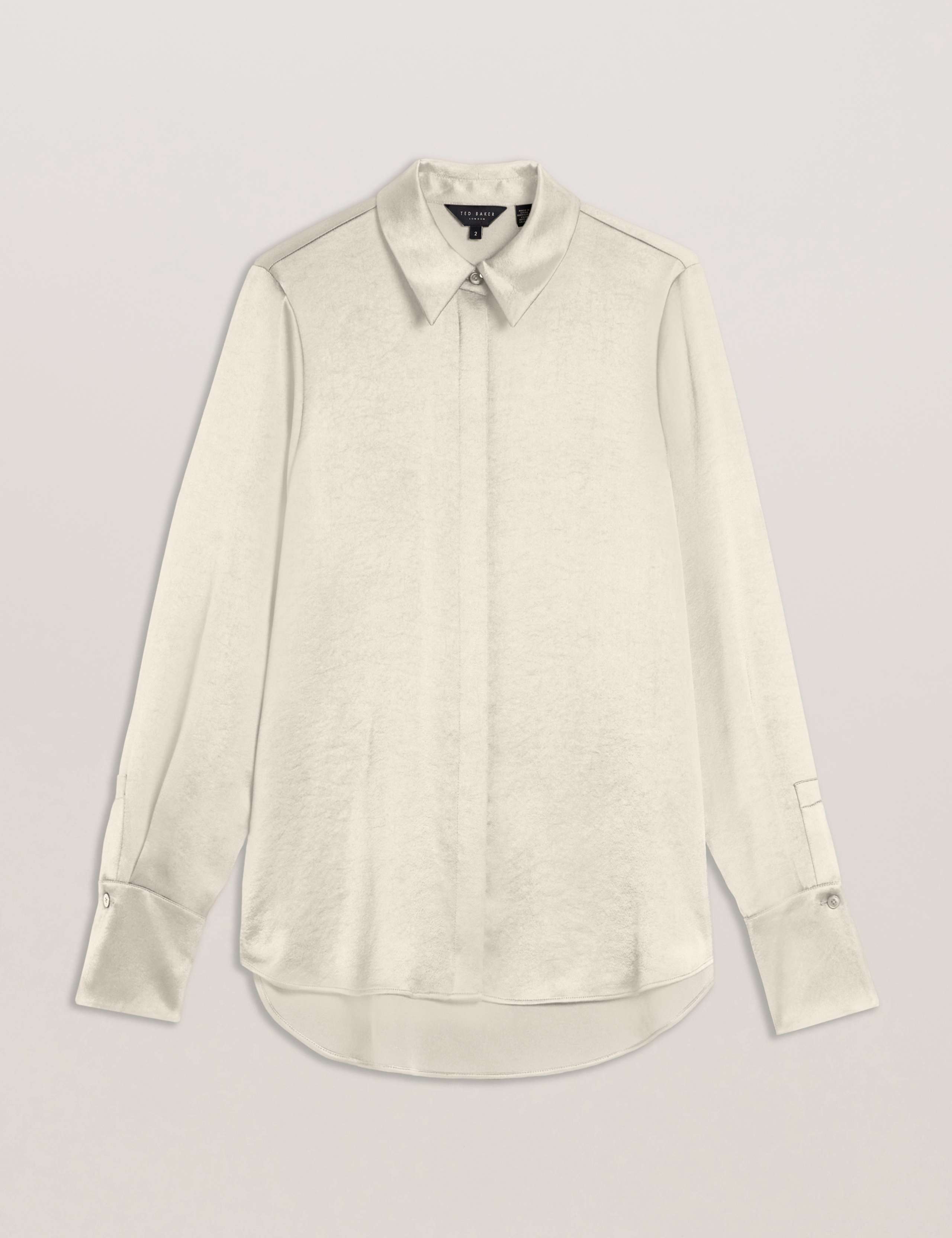 Satin Collared Longline Shirt 2 of 6