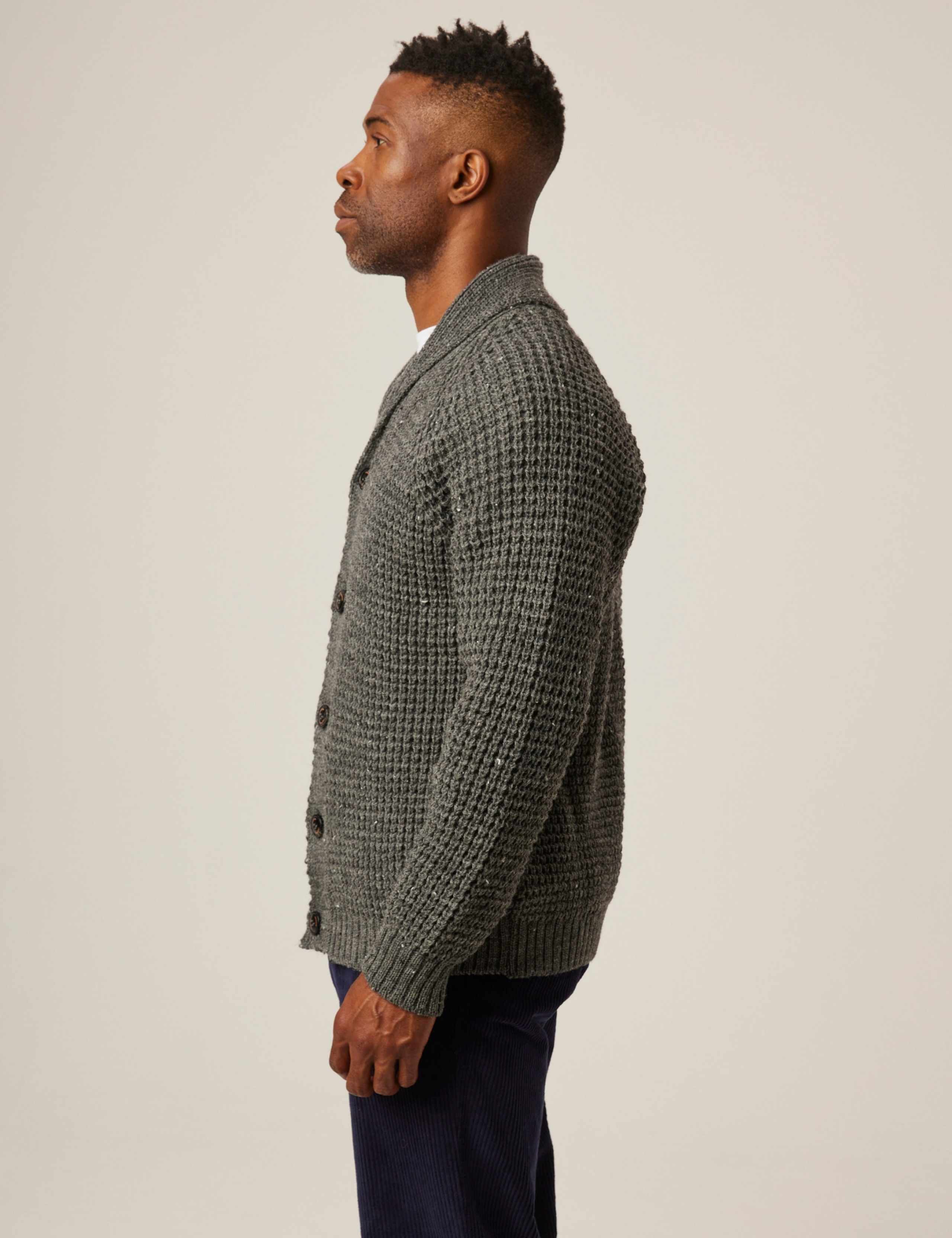 Waffle Shawl Cardigan 4 of 6