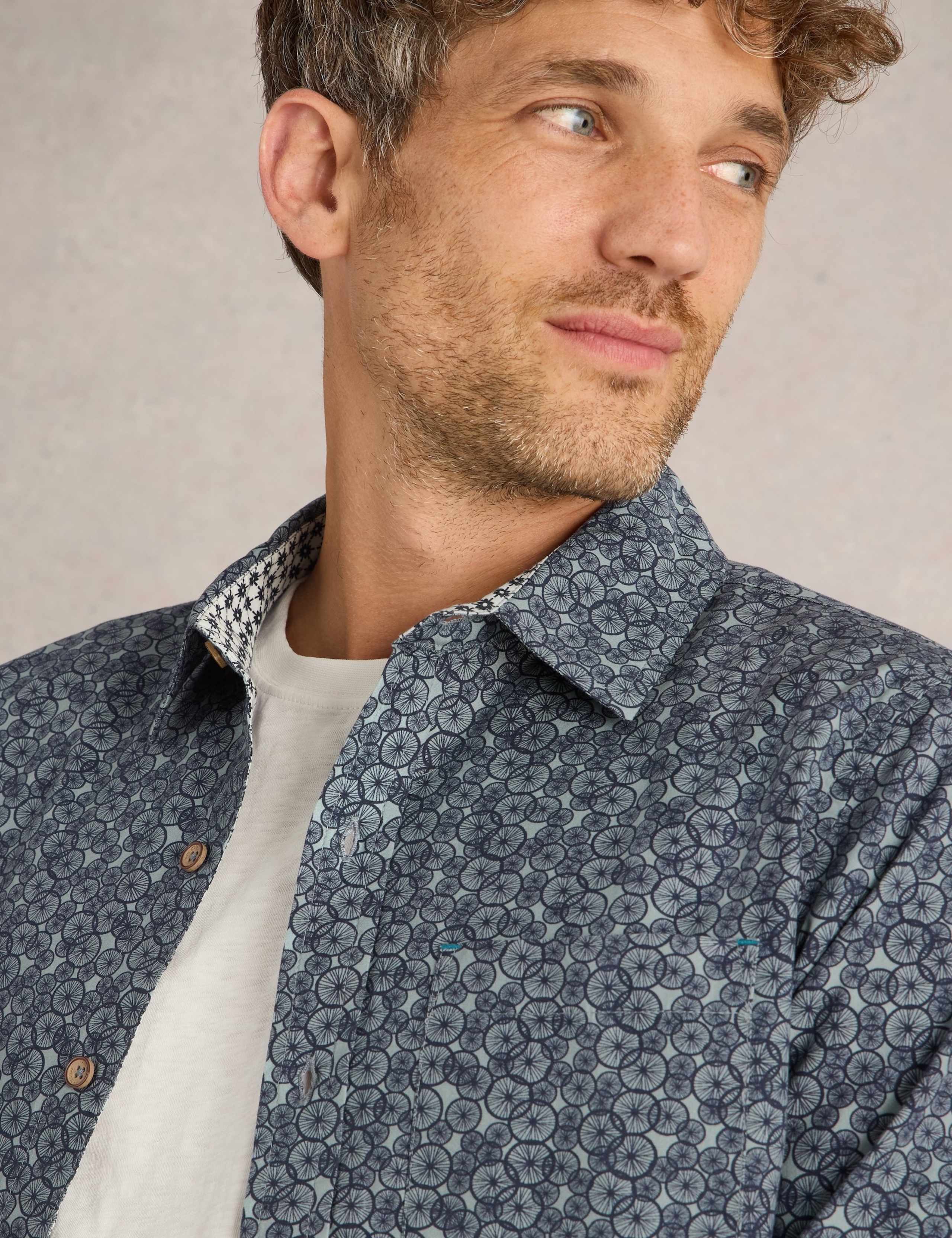Pure Cotton Bicycle Wheels Print Shirt 5 of 6