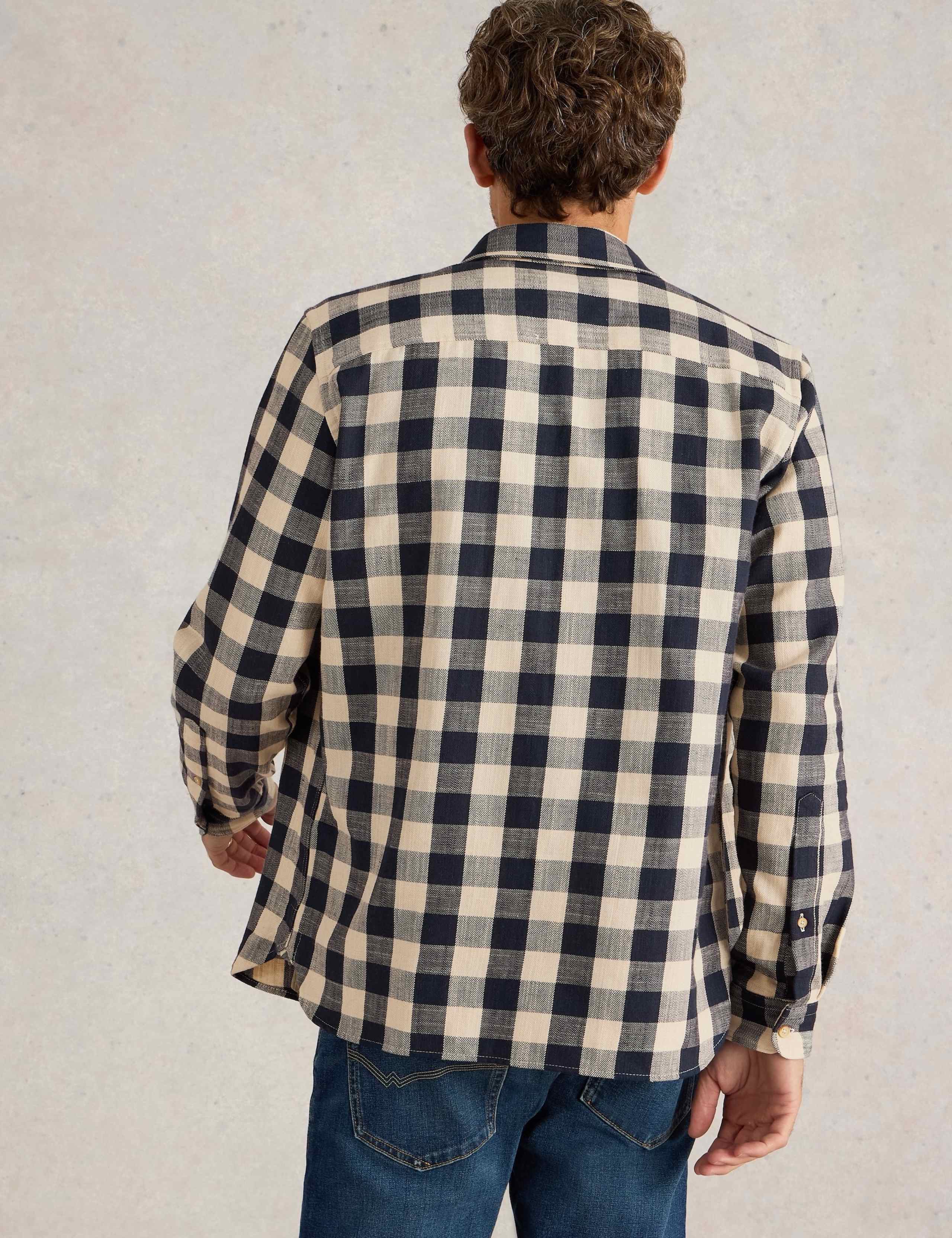 M / used wash flannel check shirts Lサイズ KAMIYA Distressed Hooded Checked Shirt （Gray） - Osaka