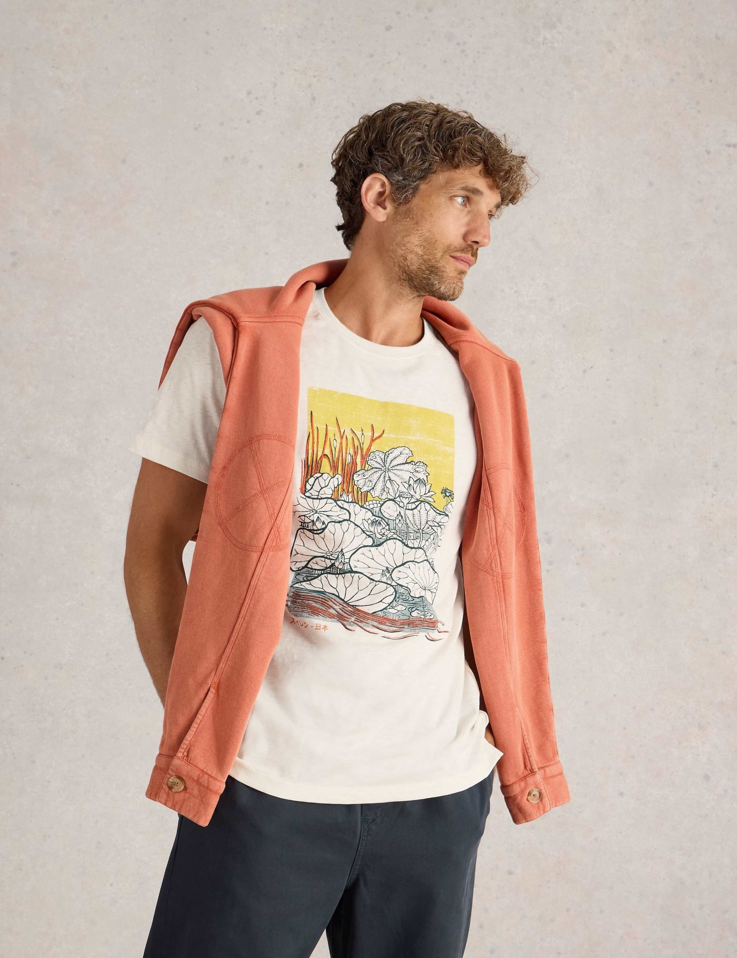 Pure Cotton Lily Pad Graphic T-Shirt 3 of 6