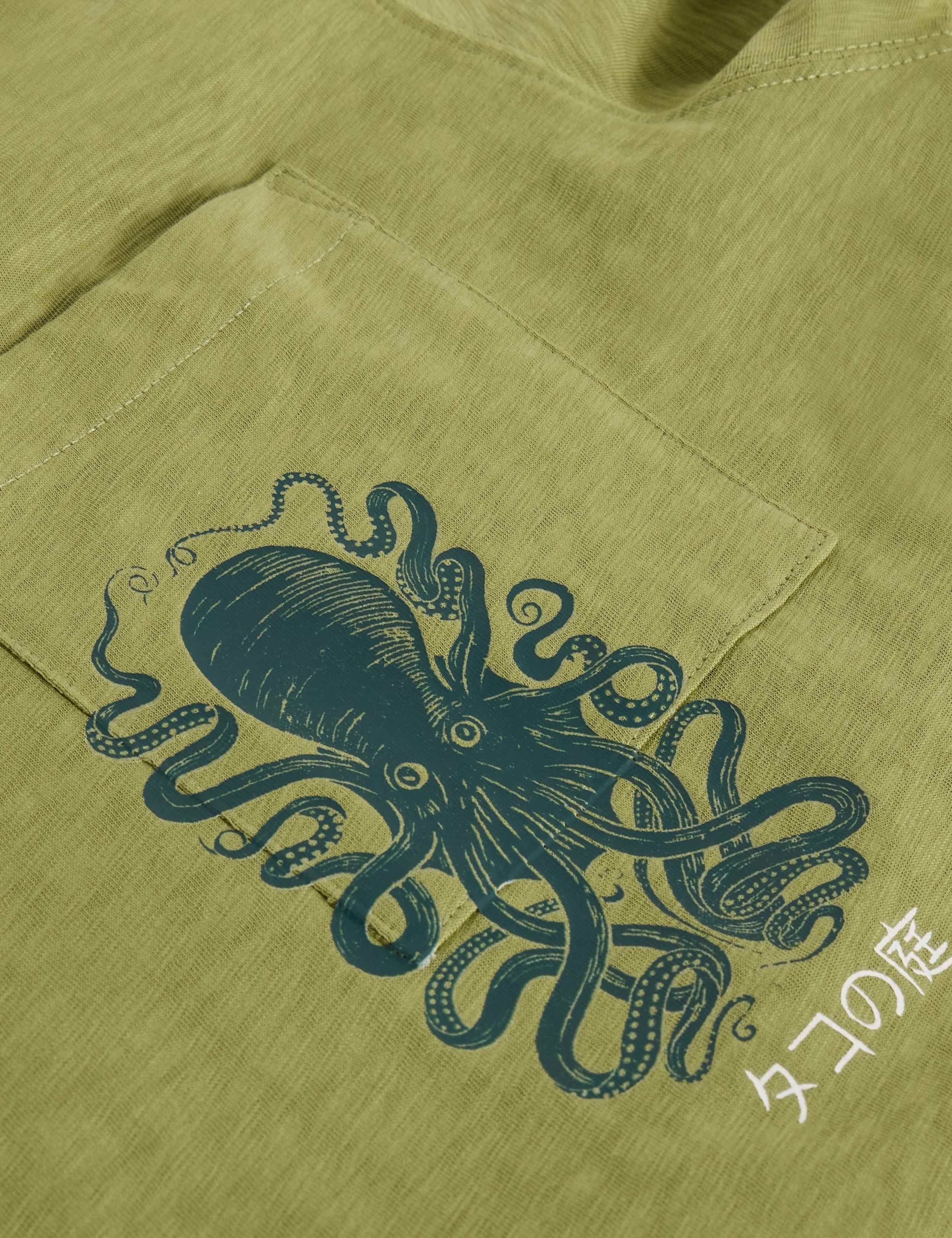 Pure Cotton Octopus Graphic Crew Neck T-Shirt 6 of 6