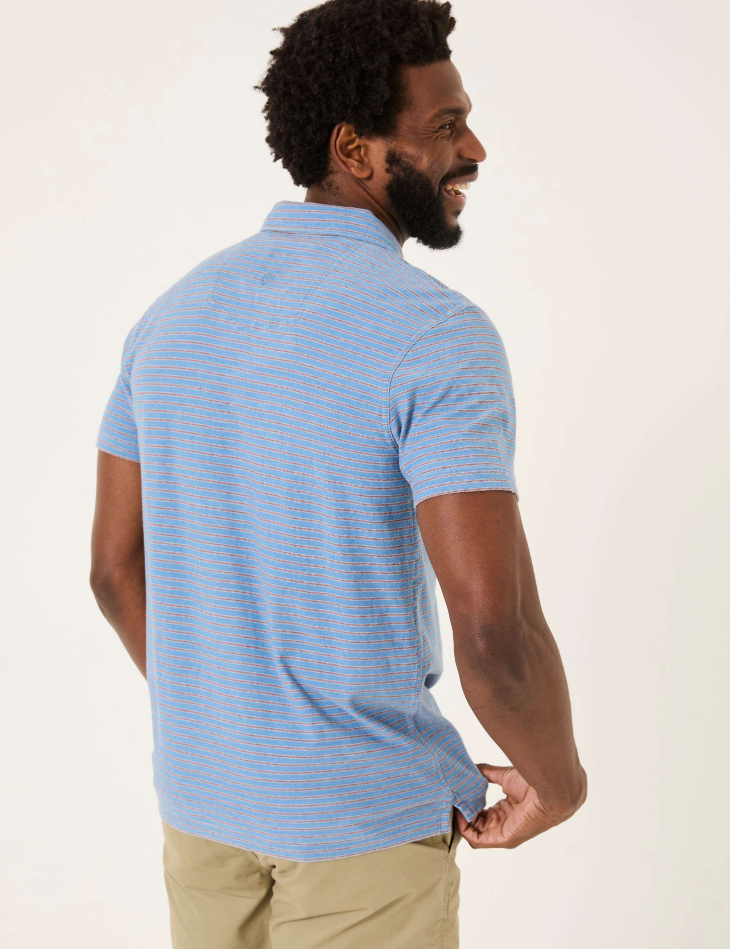 Pure Cotton Striped Polo Shirt 3 of 5