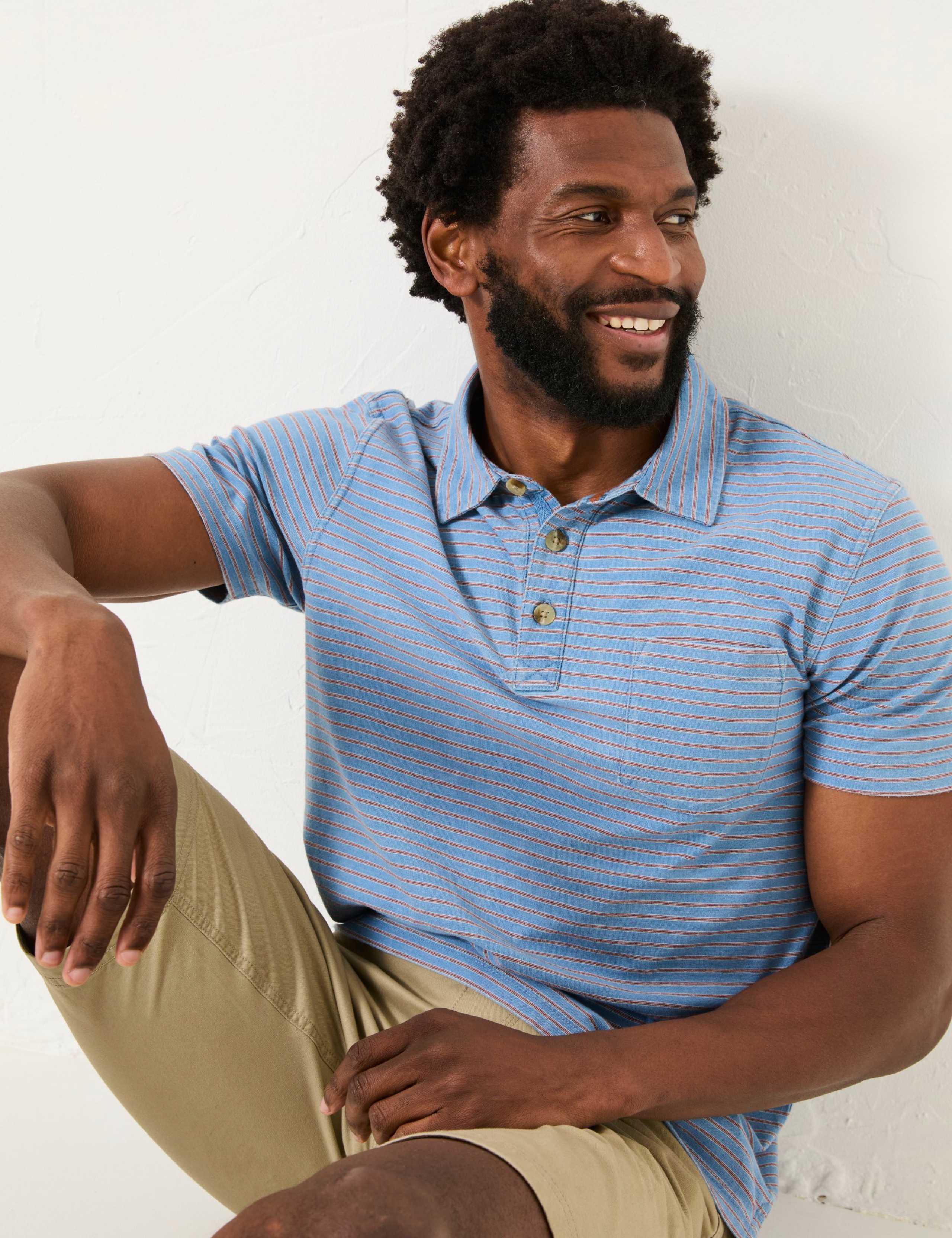 Pure Cotton Striped Polo Shirt 5 of 5