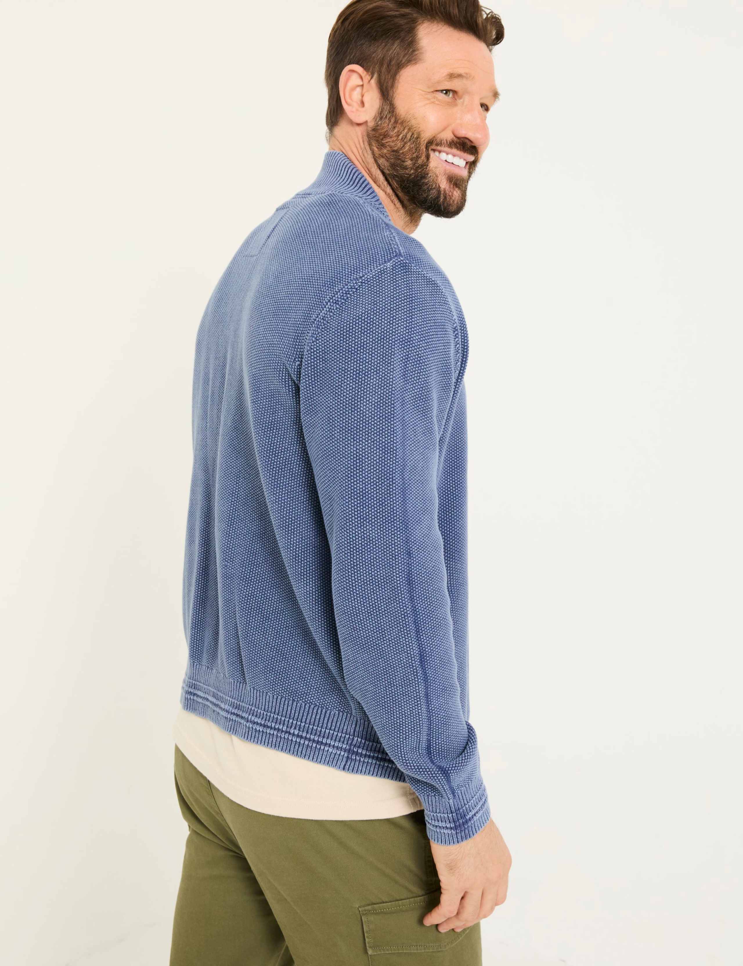 Pure Cotton Zip Up Knitted Bomber 4 of 5