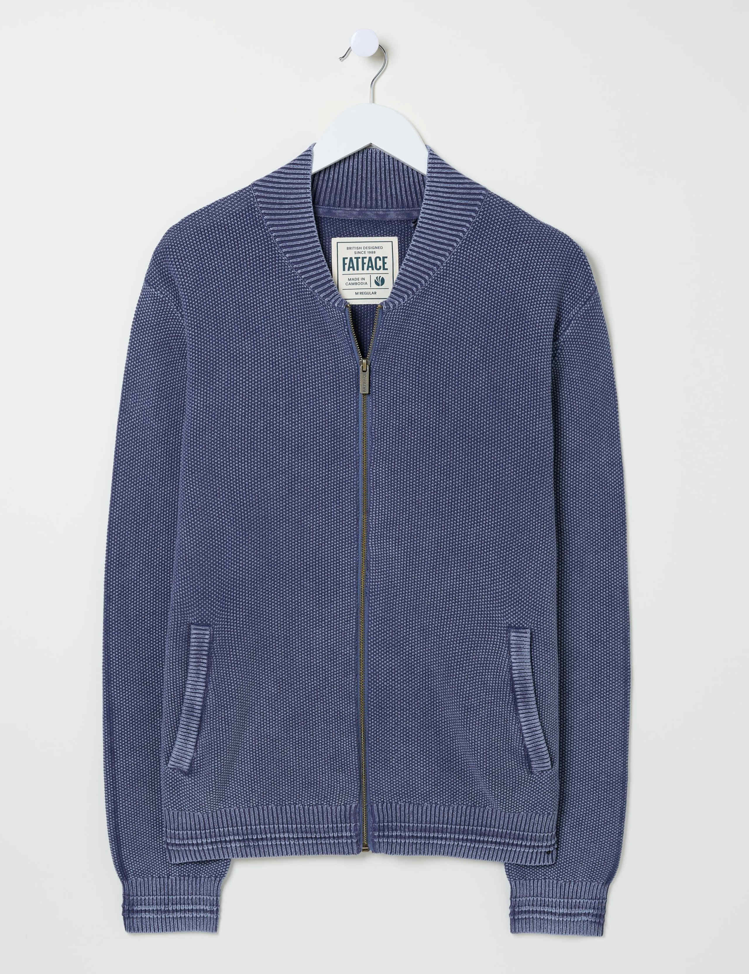 Pure Cotton Zip Up Knitted Bomber 2 of 5