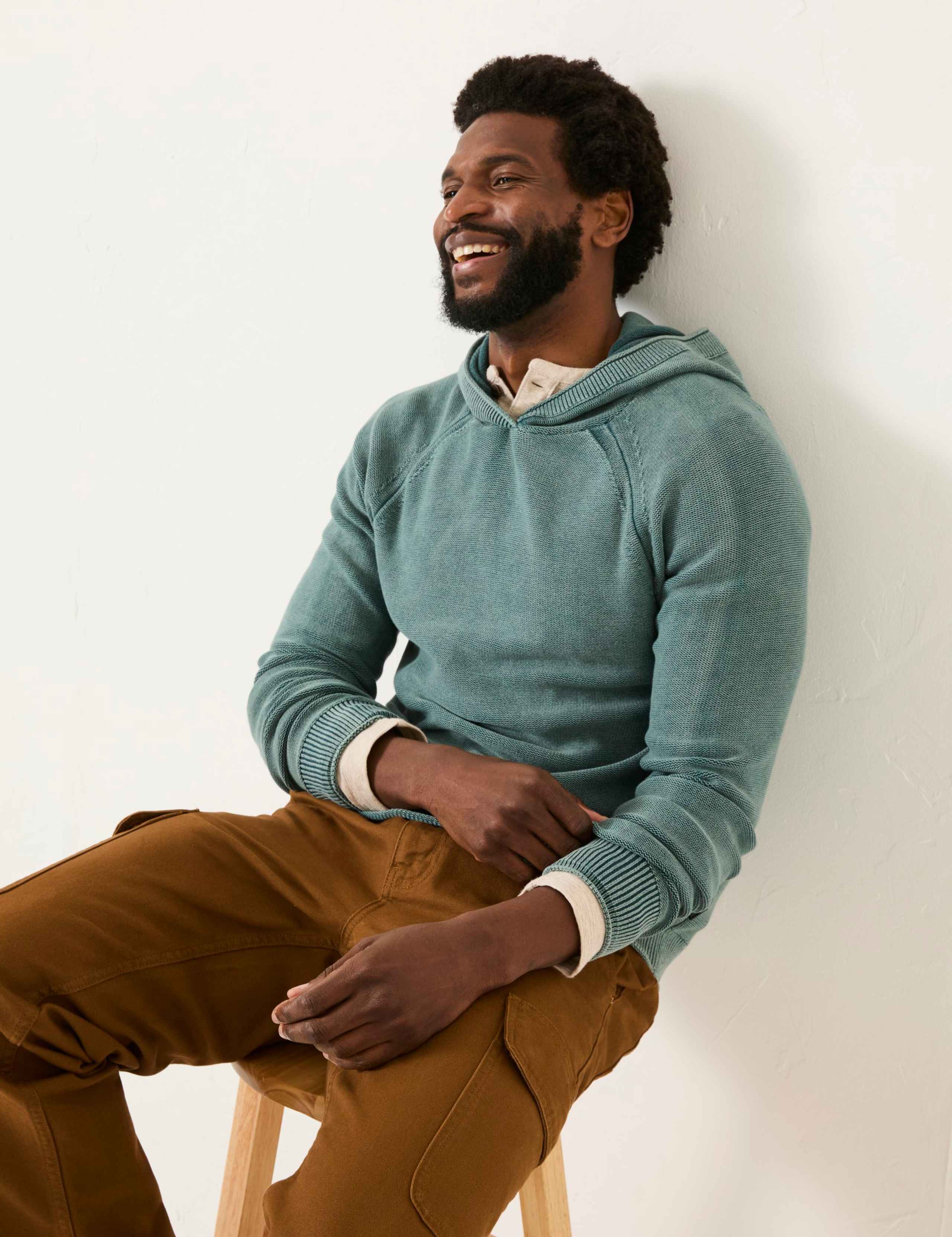 Pure Cotton Ribbed Textured Hoodie 5 of 5