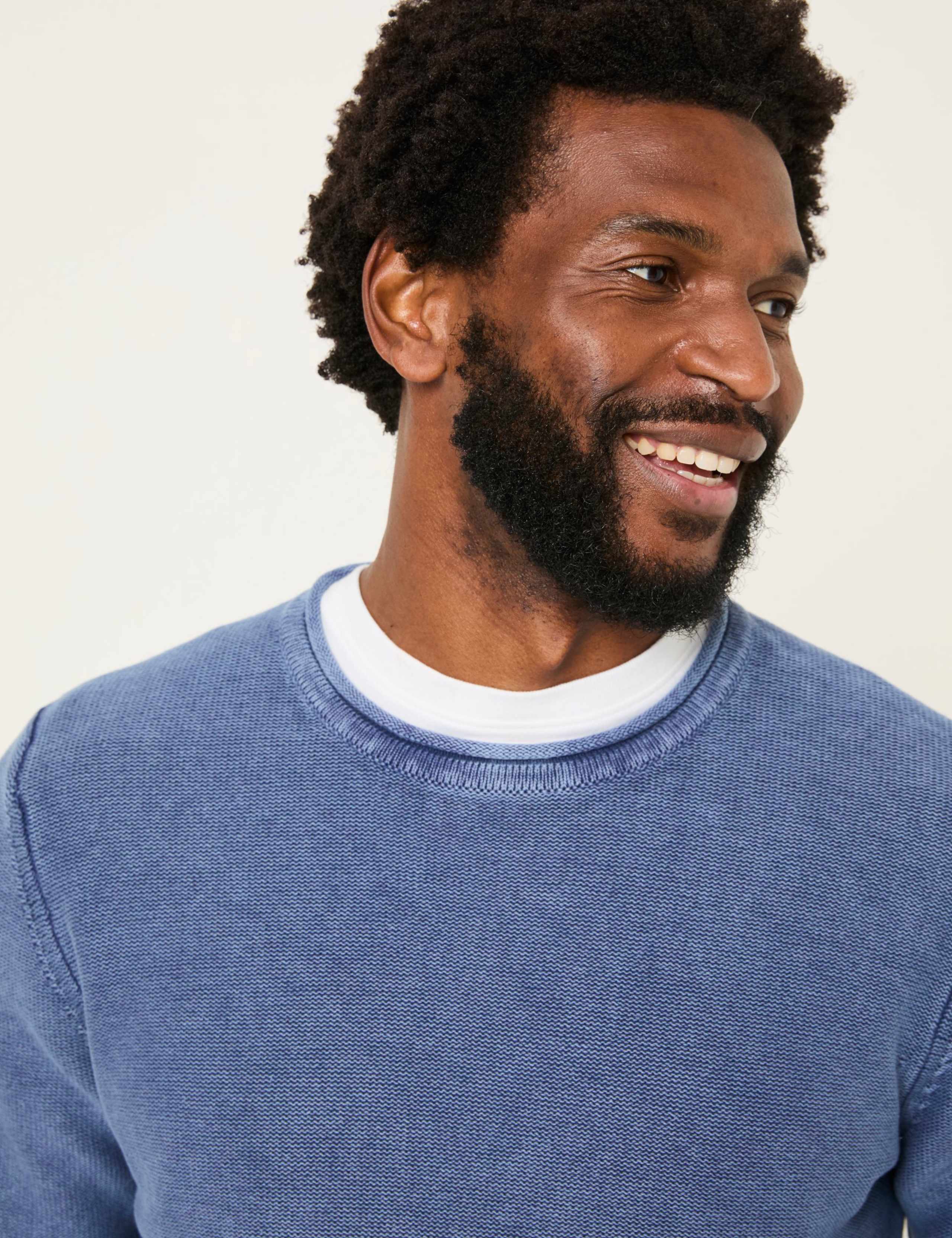 Pure Cotton Textured Crew Neck Jumper 5 of 5
