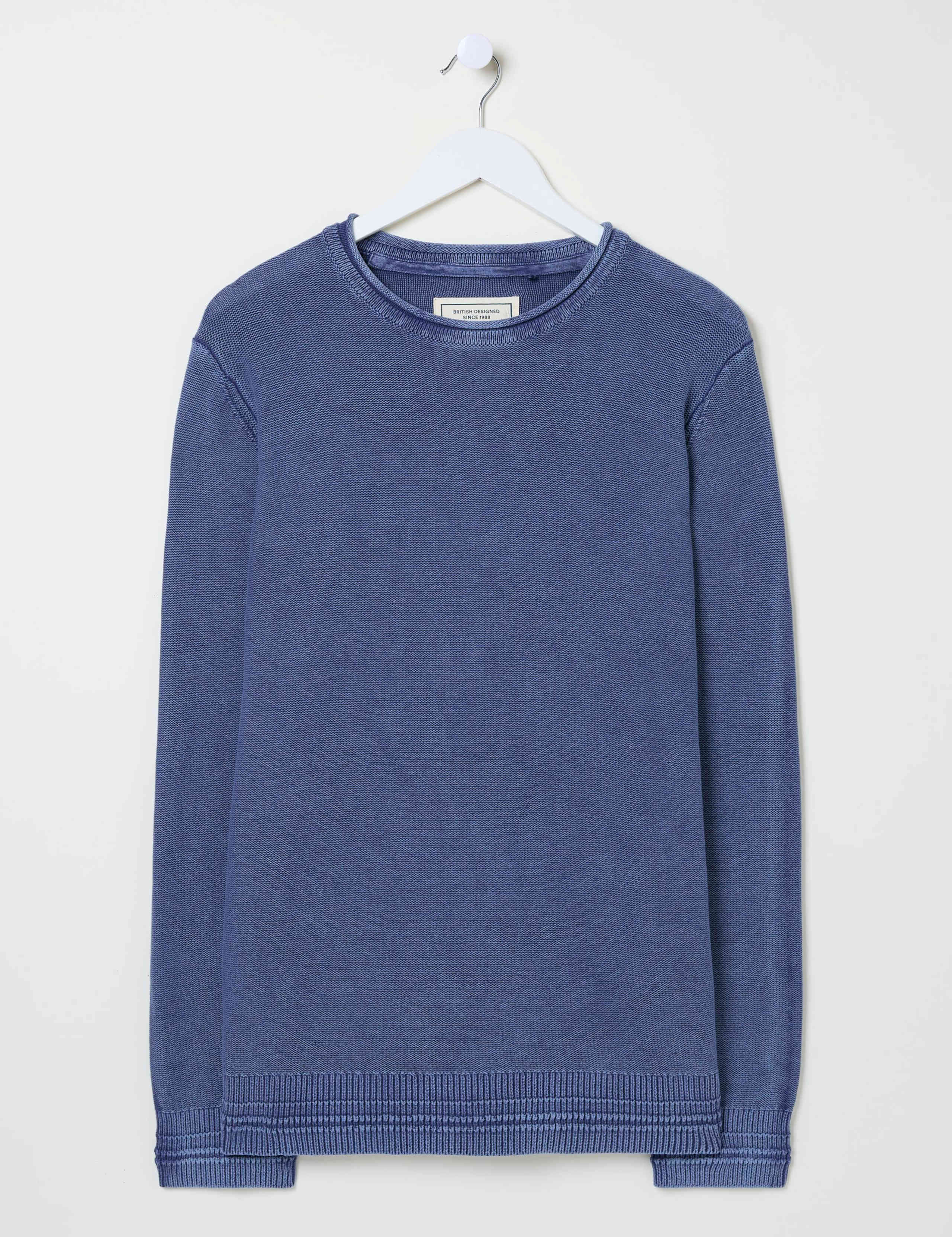 Pure Cotton Textured Crew Neck Jumper 2 of 5
