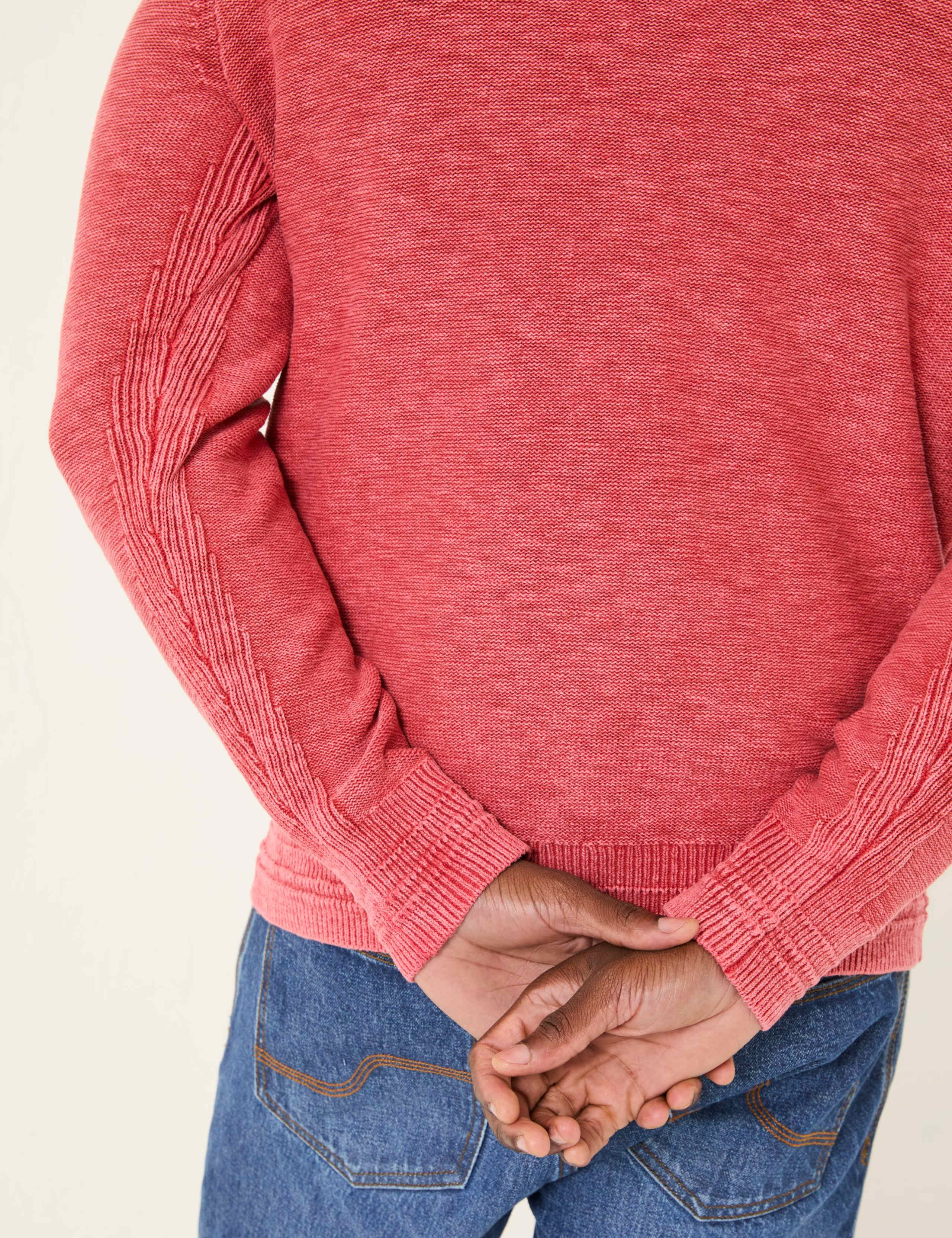 Pure Cotton Textured Half Zip Jumper 5 of 6