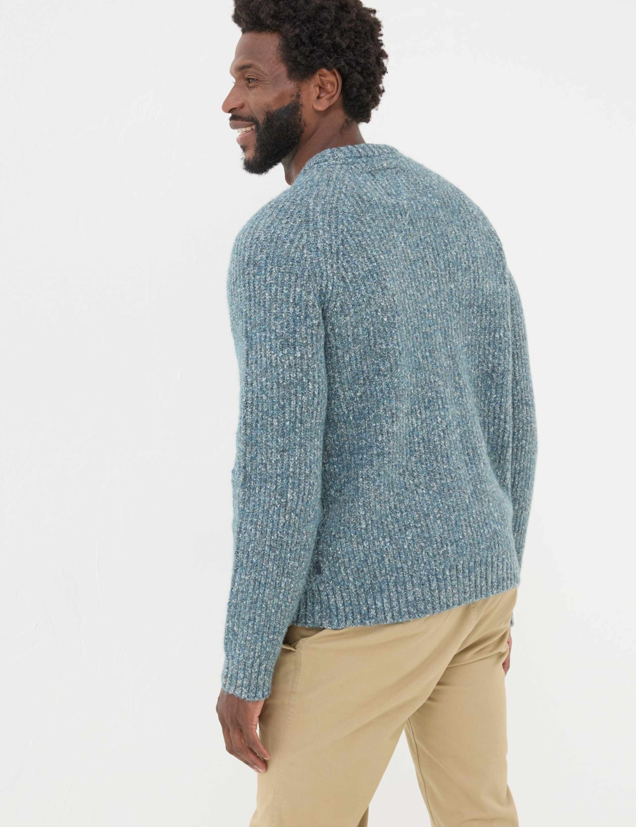 Cotton Blend Textured Crew Neck Jumper 3 of 6