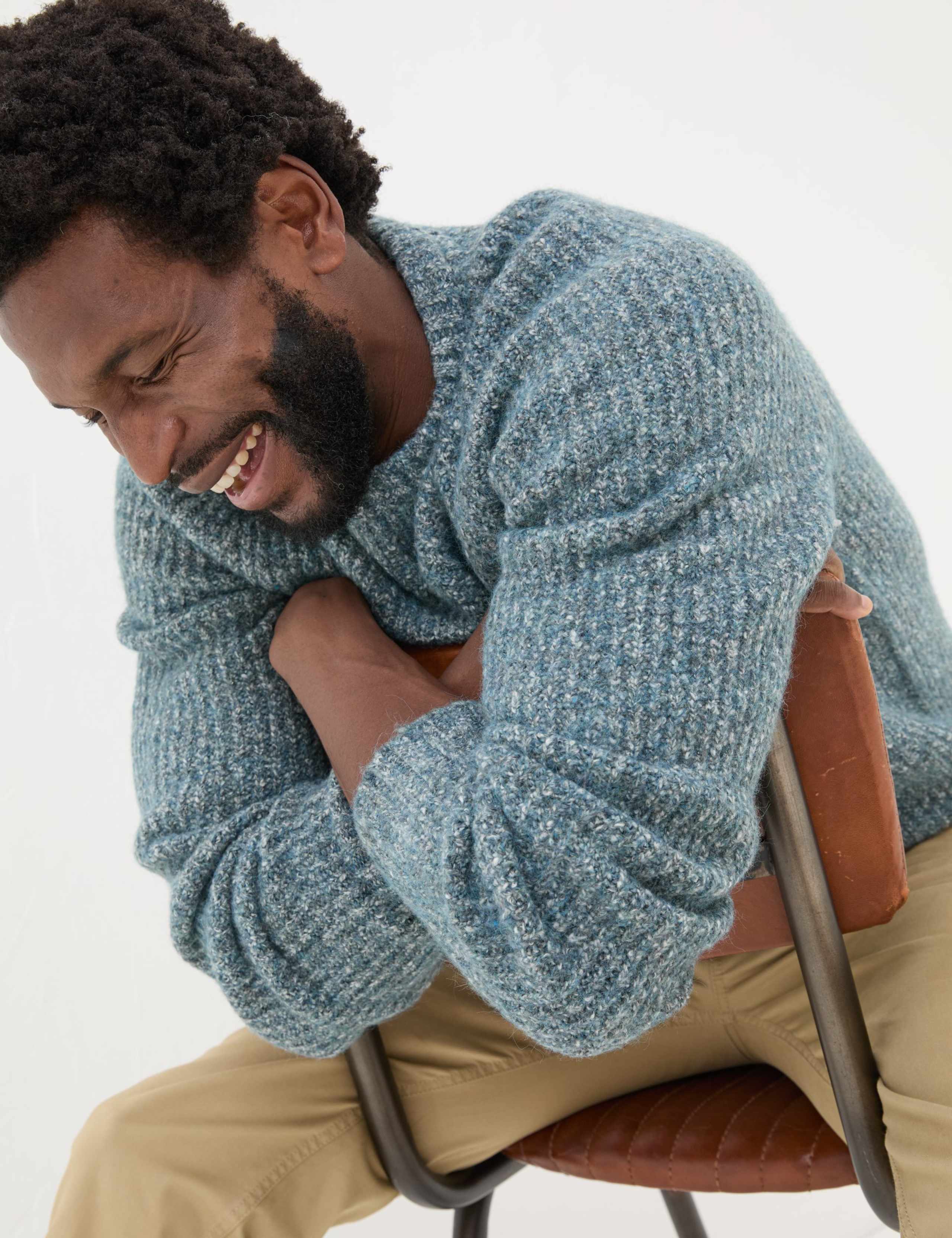 Cotton Blend Textured Crew Neck Jumper 6 of 6