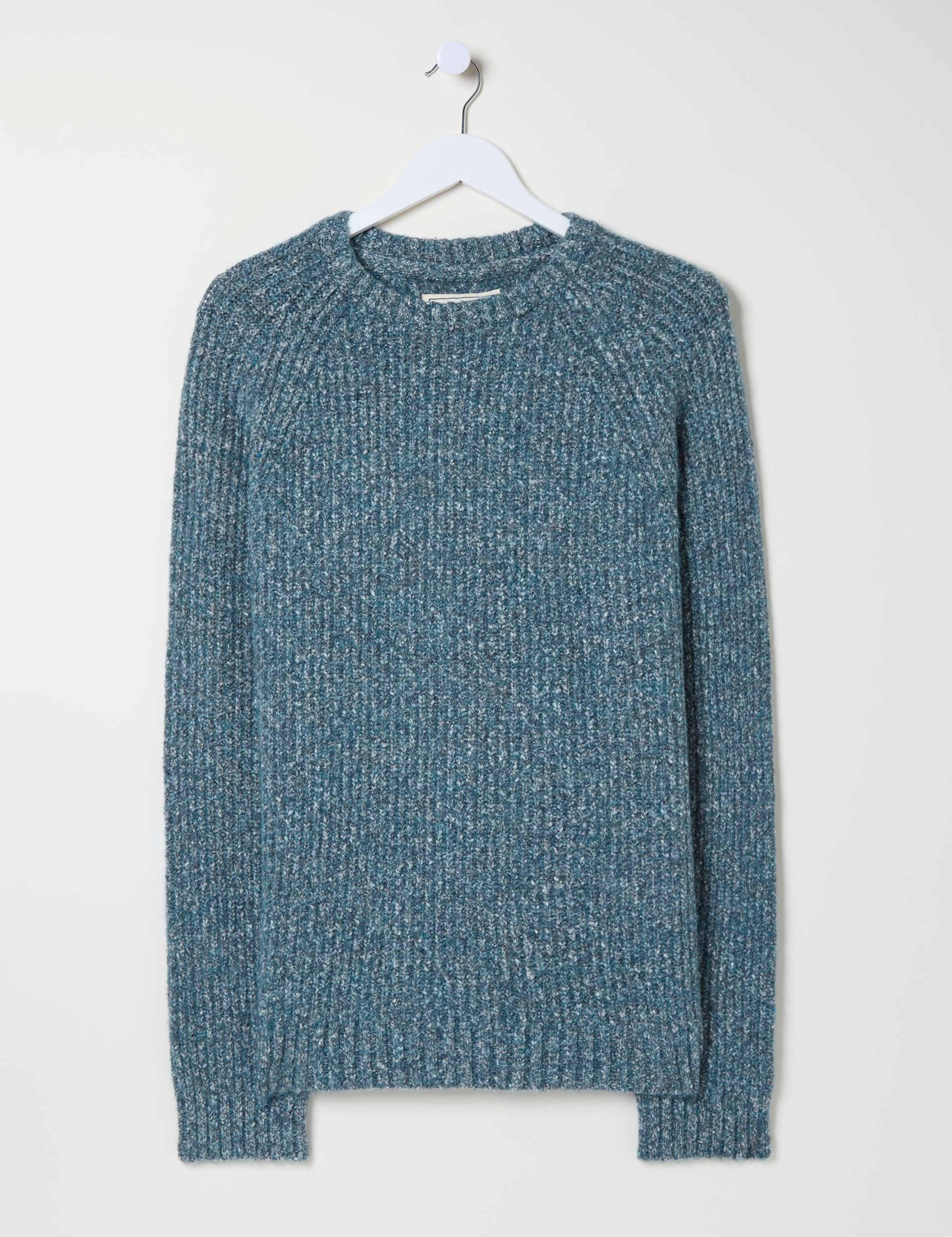 Cotton Blend Textured Crew Neck Jumper 2 of 6