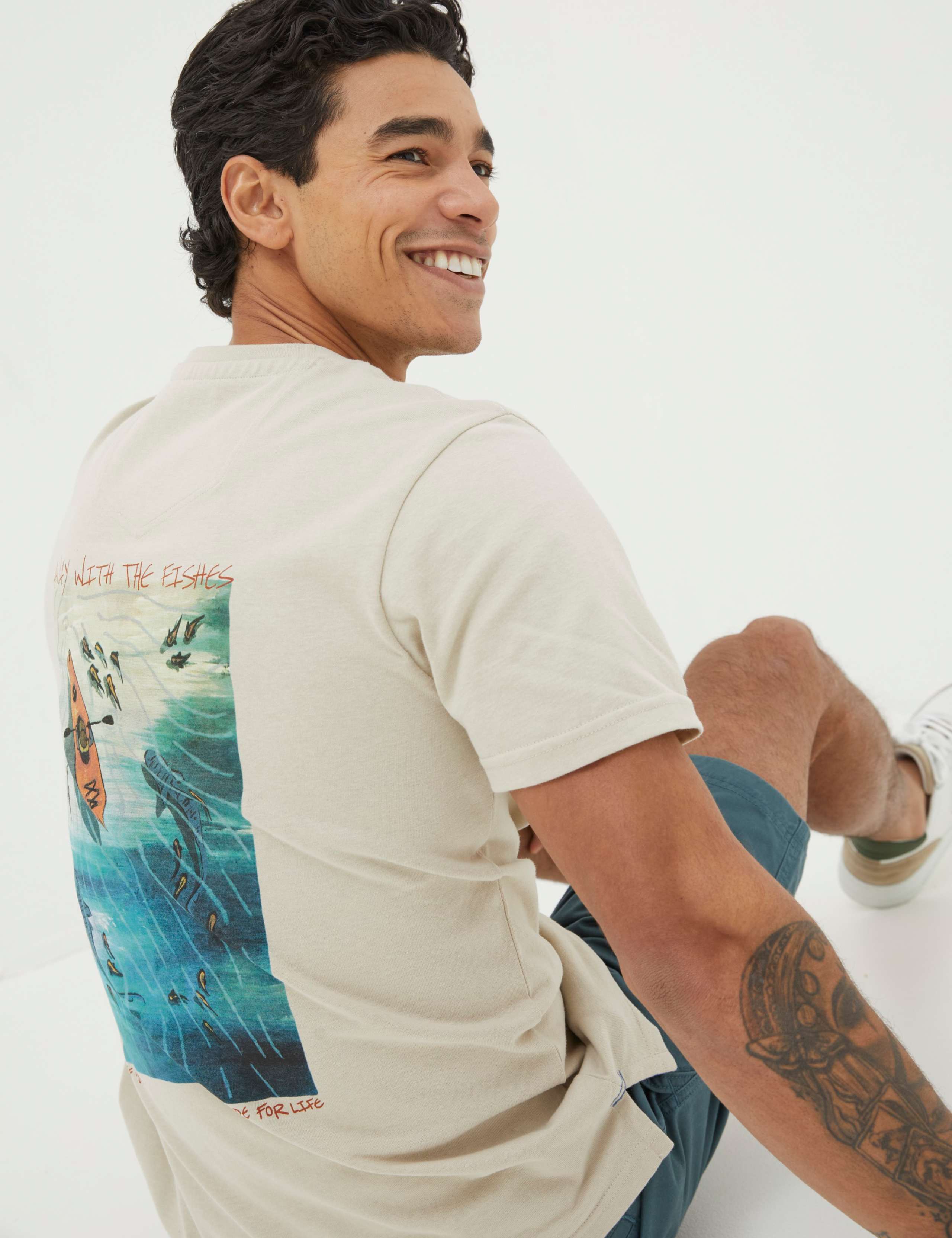 Pure Cotton Kayak Graphic Crew Neck T-Shirt 3 of 5