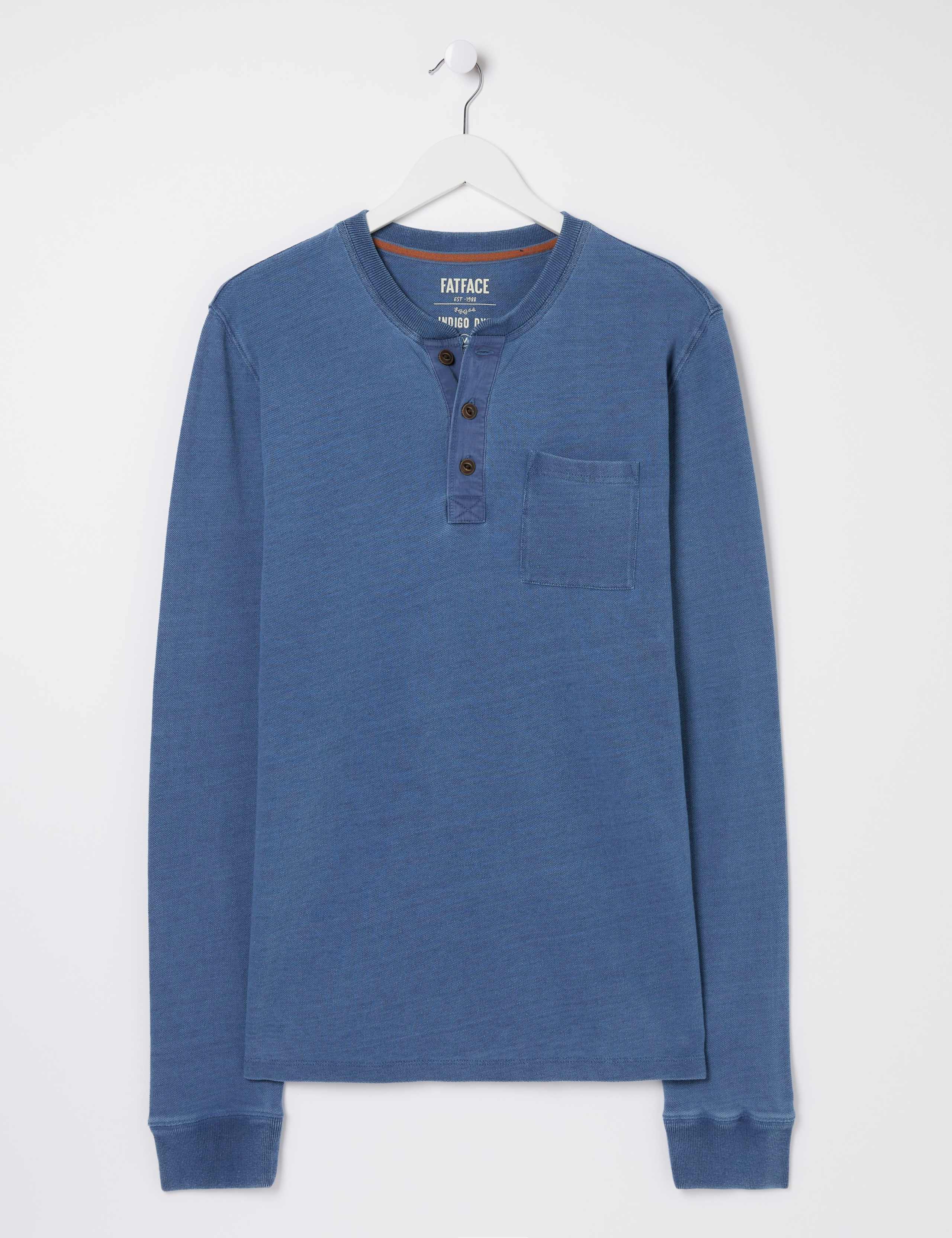 Pure Cotton Henley Long Sleeve T-Shirt 2 of 5