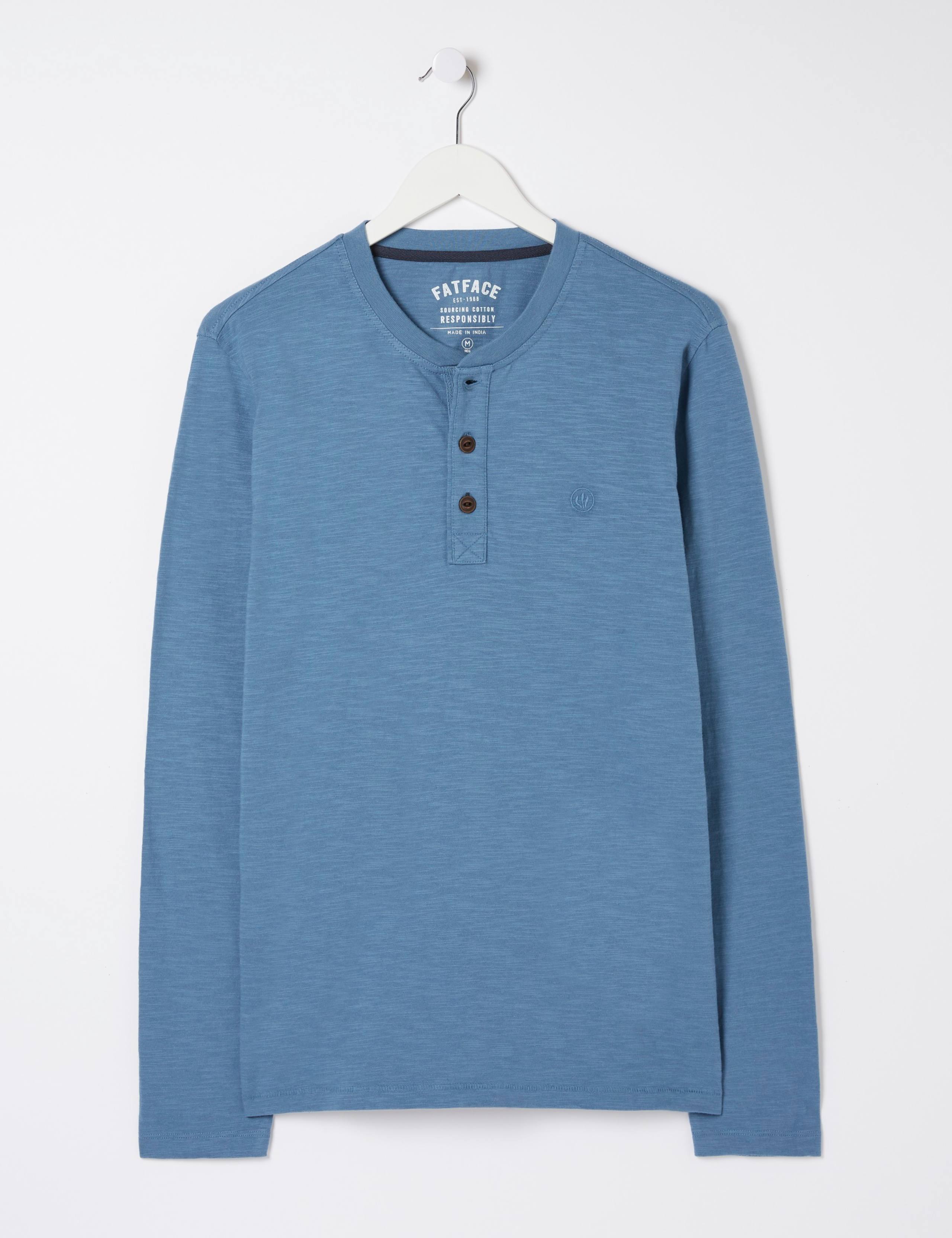 Pure Cotton Crew Neck Henley T-Shirt 2 of 6