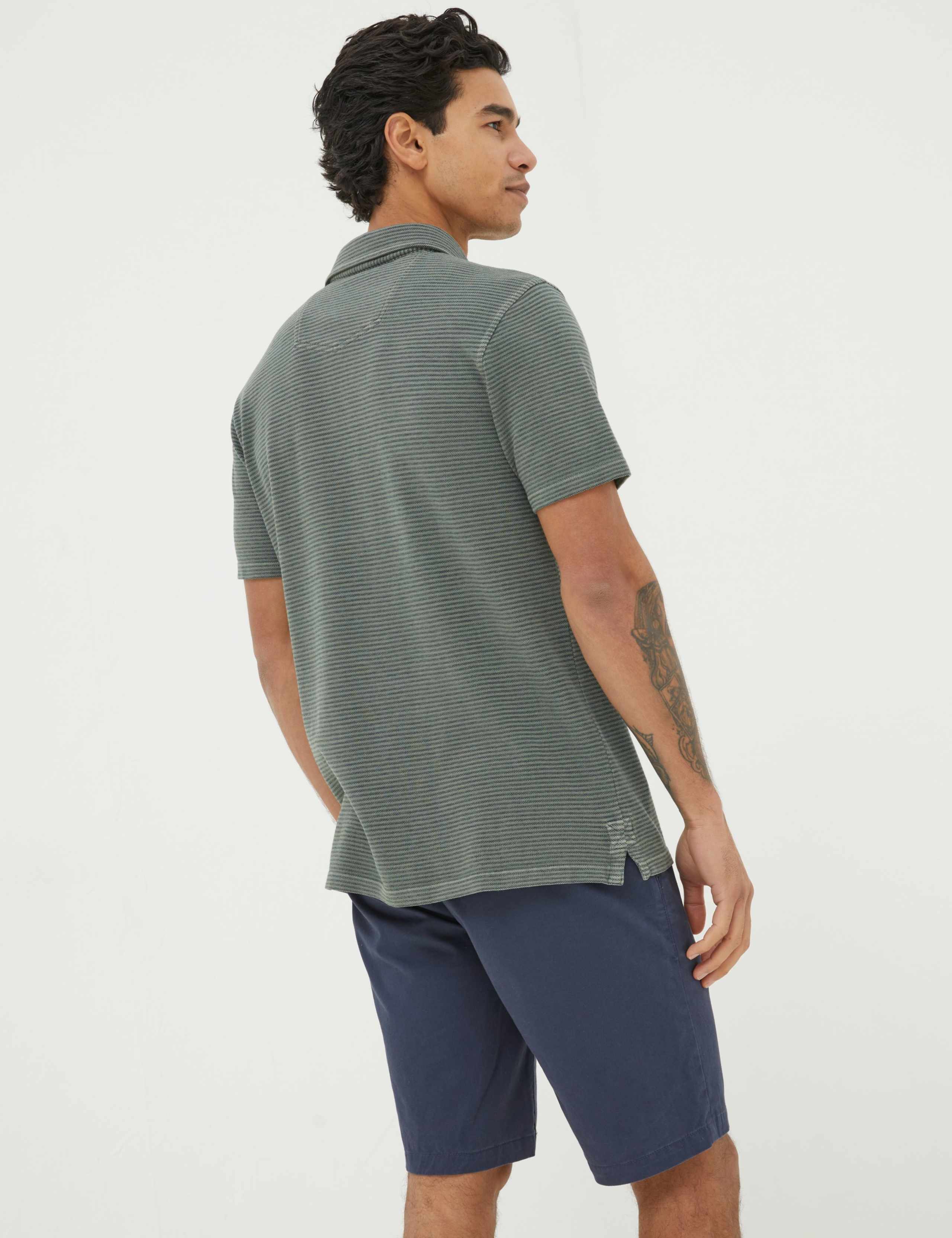 Pure Cotton Striped Polo Shirt 2 of 4