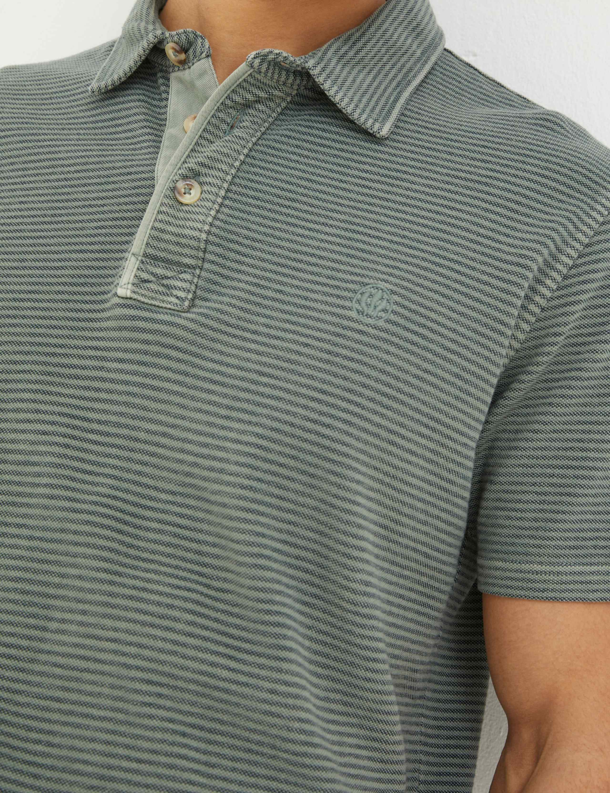 Pure Cotton Striped Polo Shirt 3 of 4