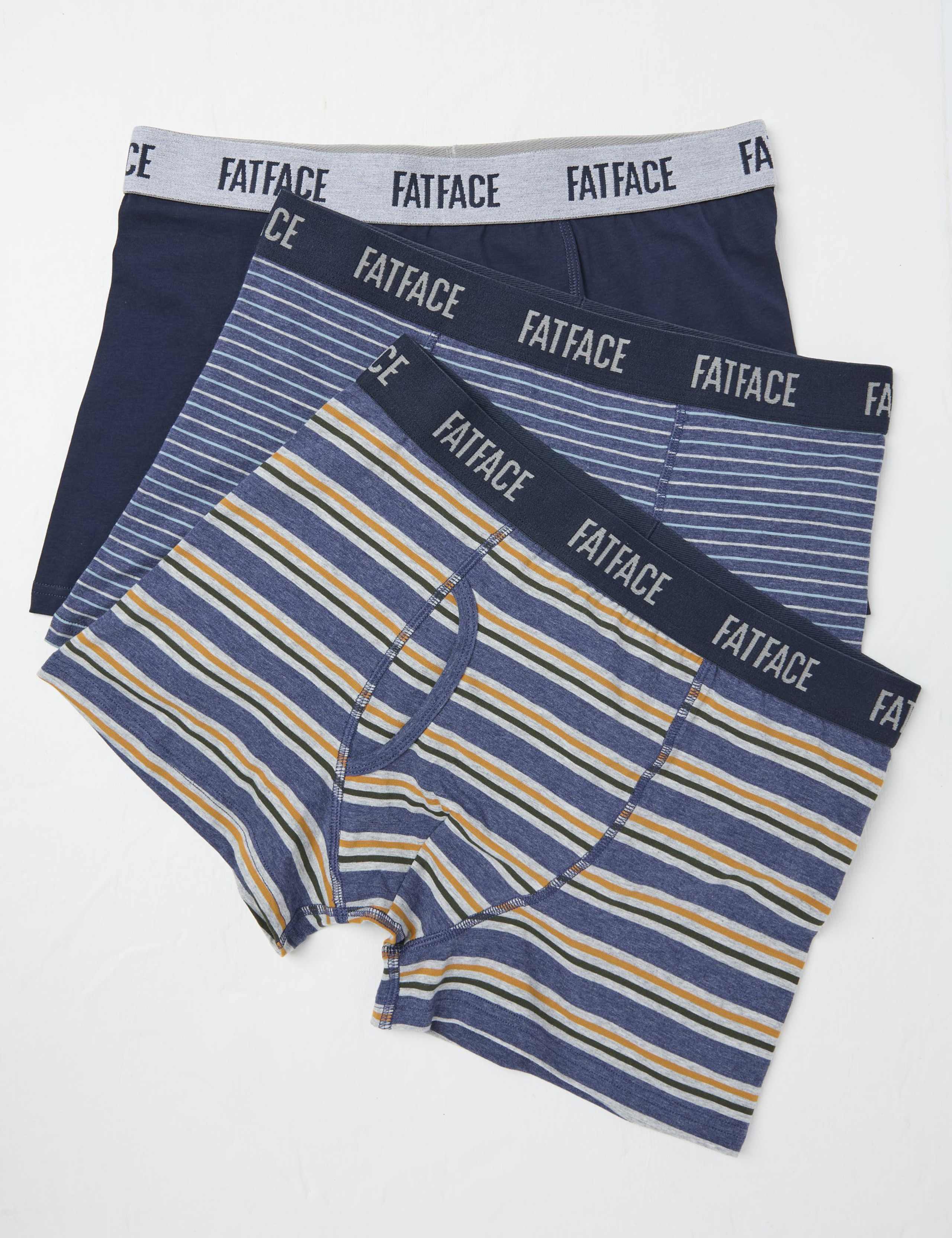 3 Pack Cotton Rich Striped Boxers 1 of 2