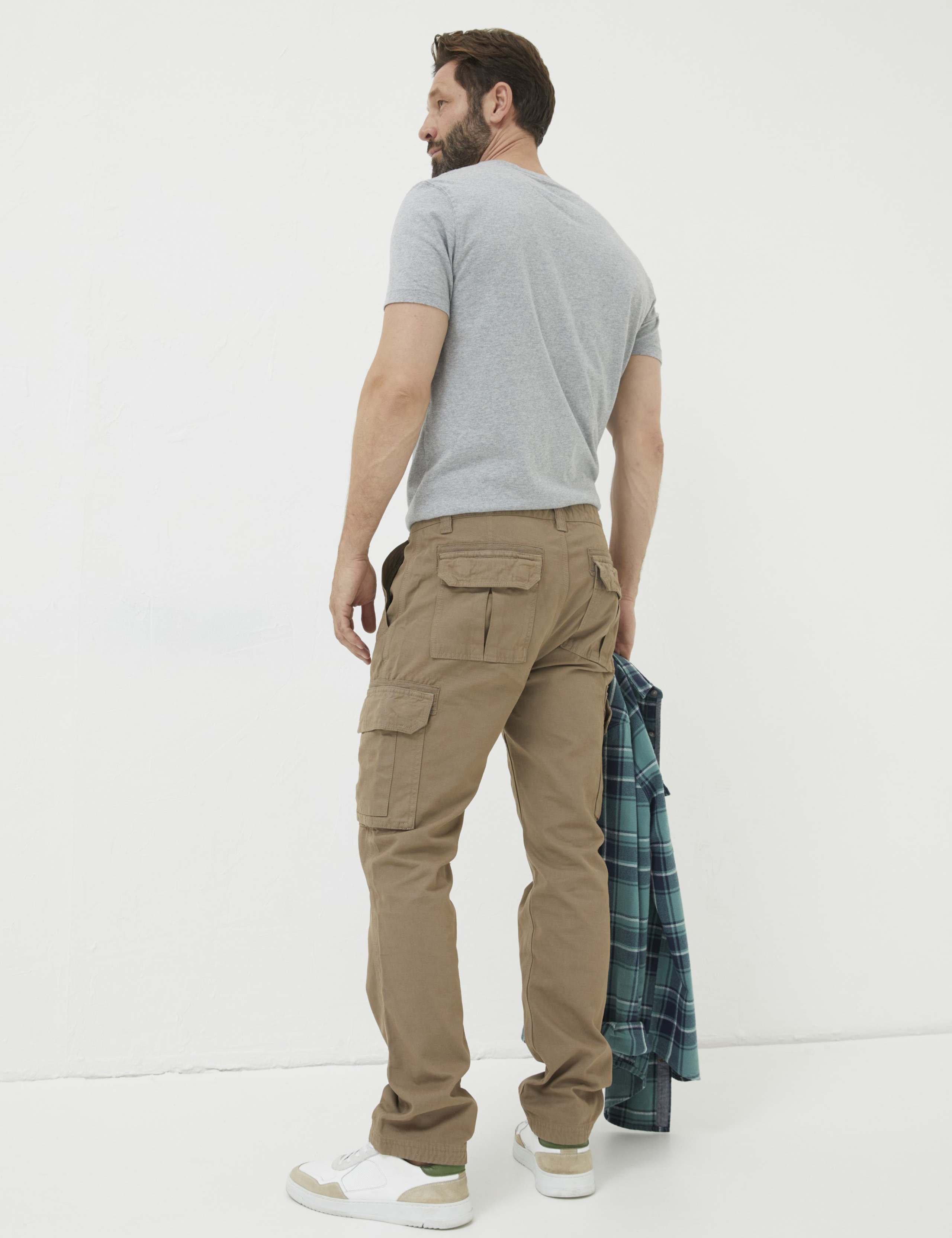Straight Fit Pure Cotton Cargo Trousers 4 of 5