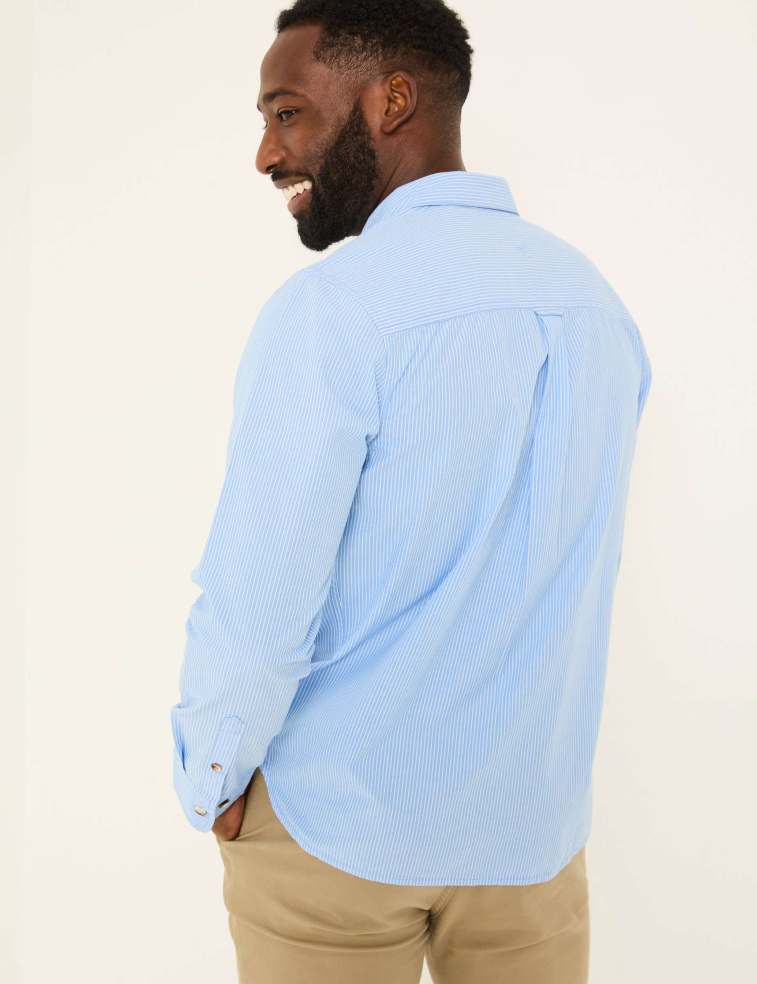 Pure Cotton Striped Oxford Shirt 3 of 5