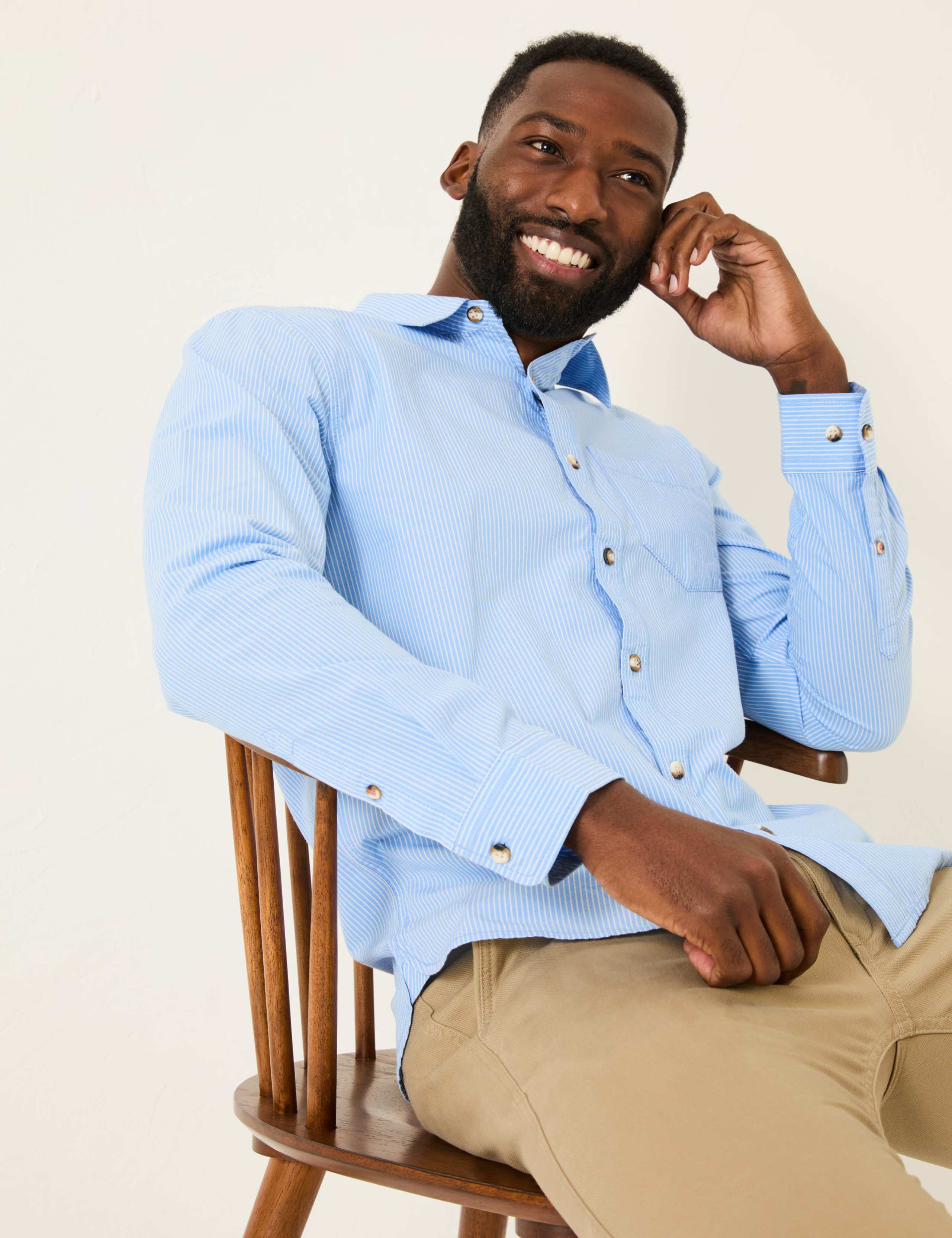 Pure Cotton Striped Oxford Shirt 5 of 5