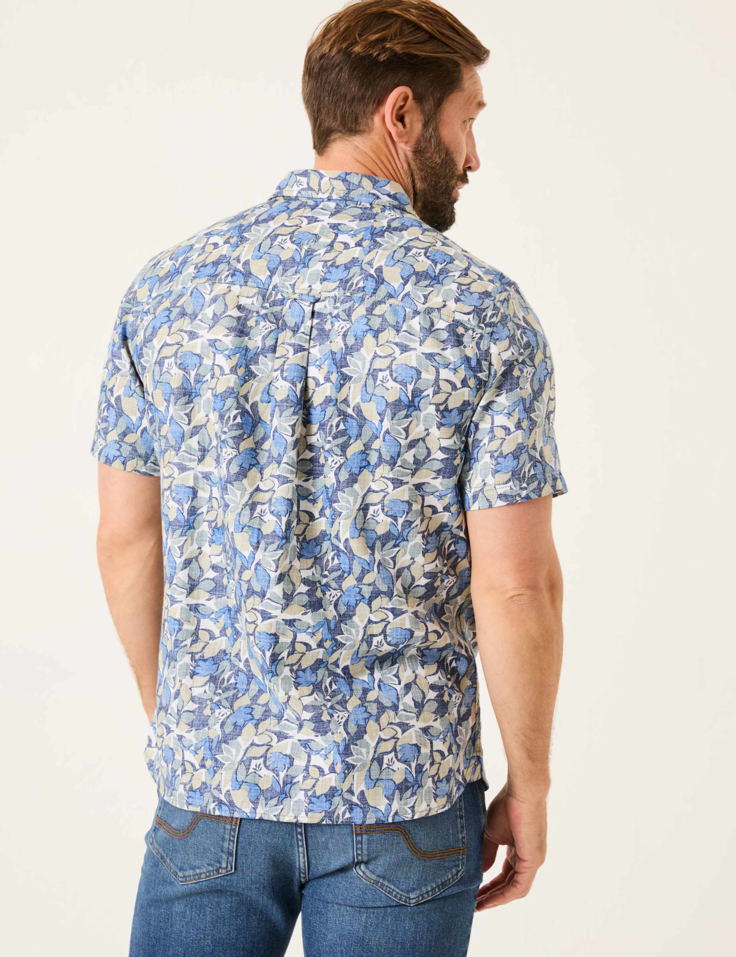 Pure Cotton Leaf Print Shirt 3 of 5