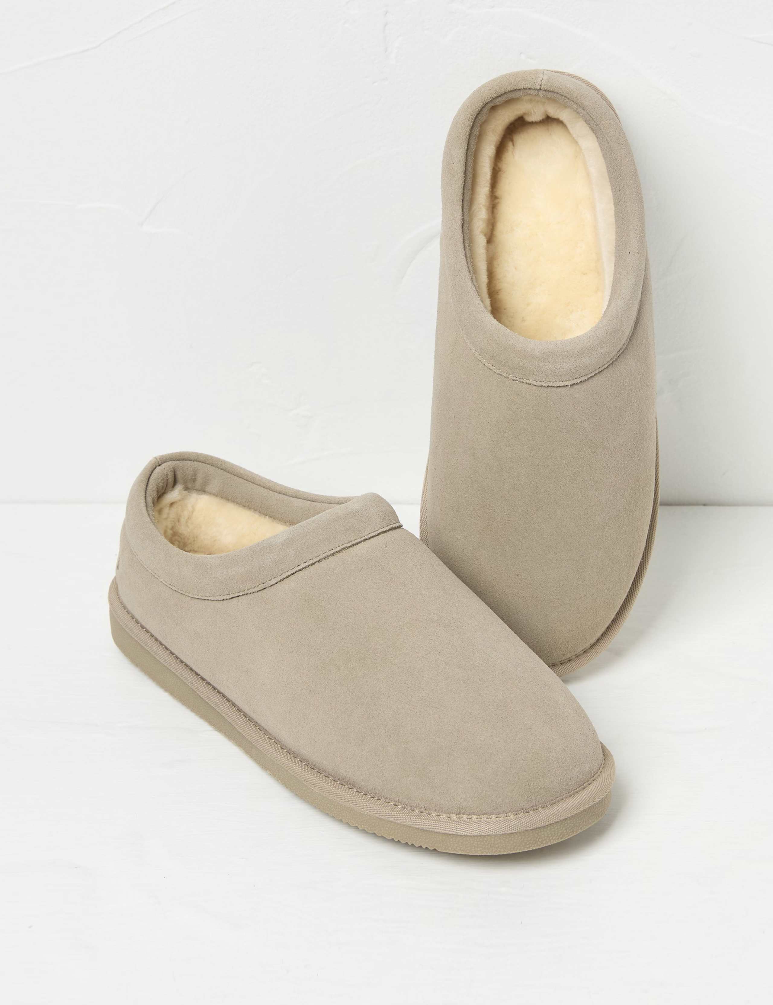 Suede Fleece Lined Mule Slippers 2 of 2