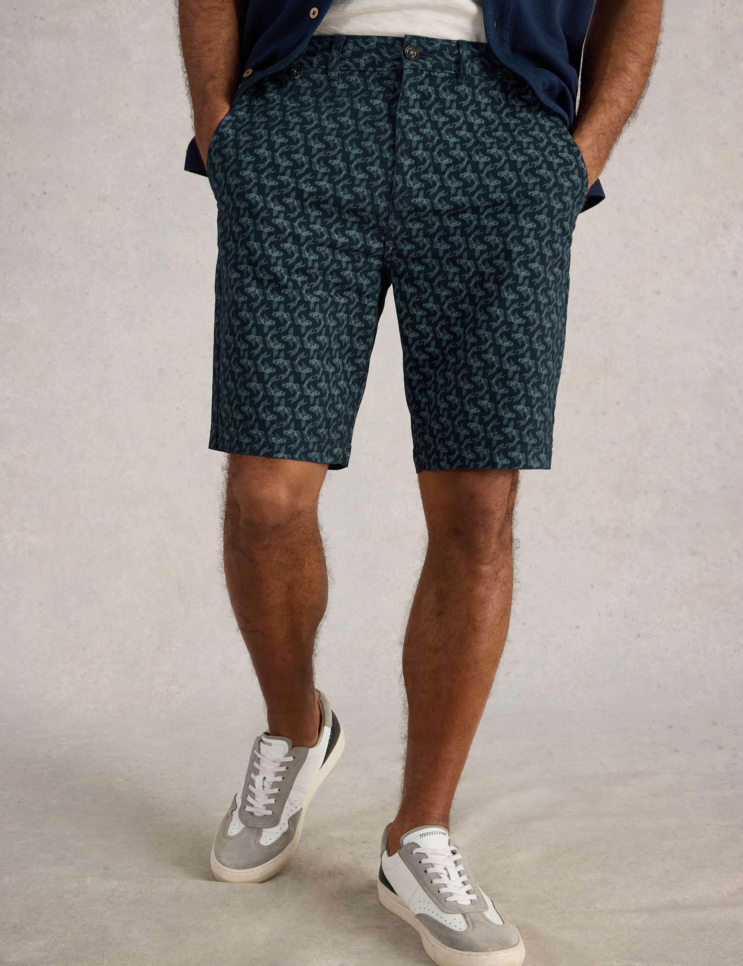 Cotton Rich Fish Print Chino Shorts 3 of 6