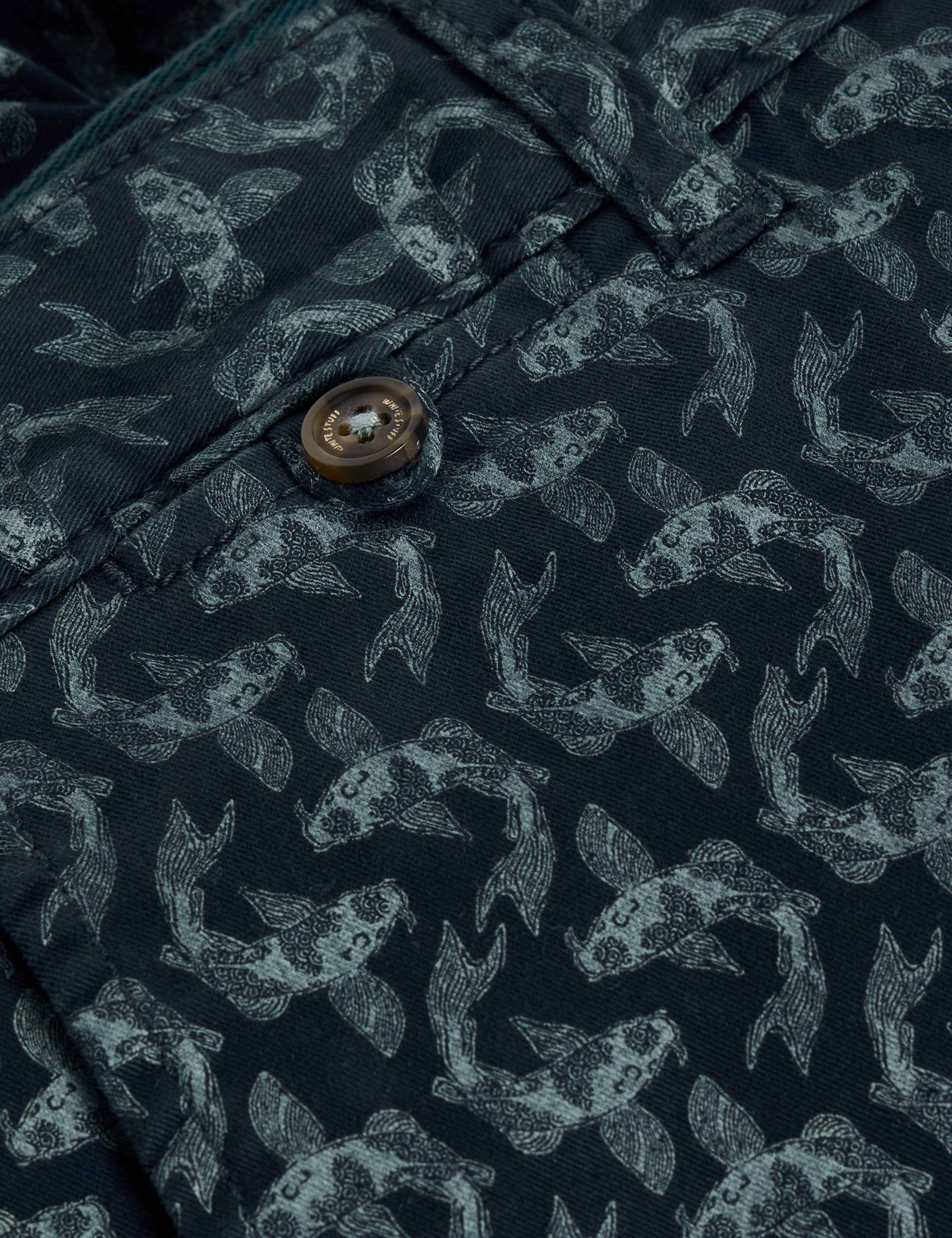 Cotton Rich Fish Print Chino Shorts 6 of 6