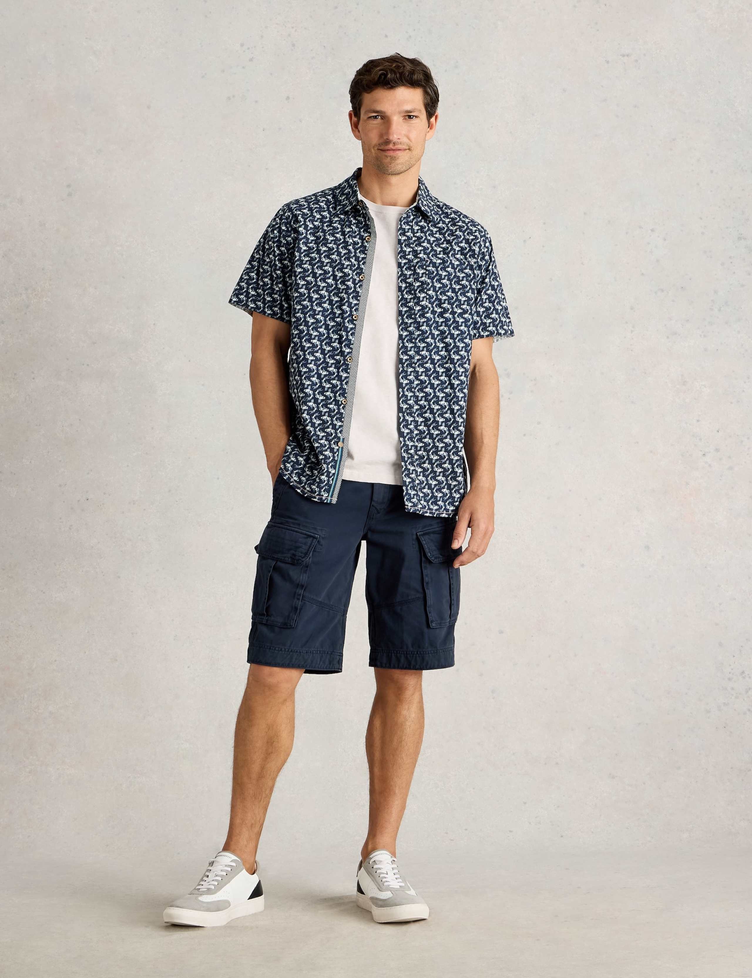 Regular Fit Pure Cotton Koi Print Shirt 3 of 6