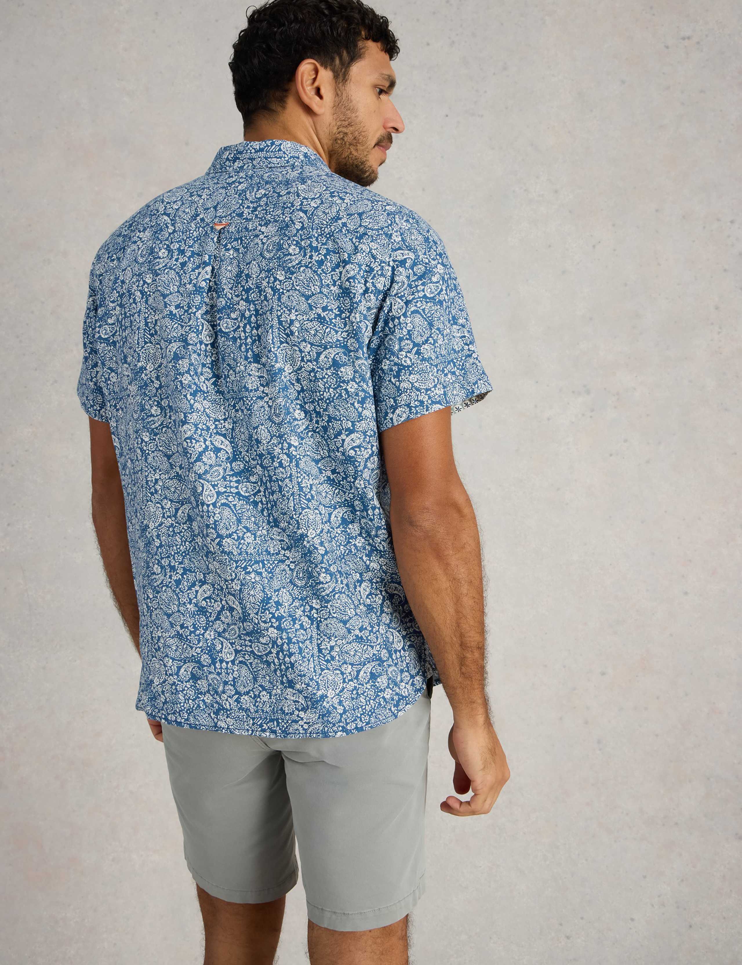 Regular Fit Linen Rich Paisley Print Shirt 3 of 4