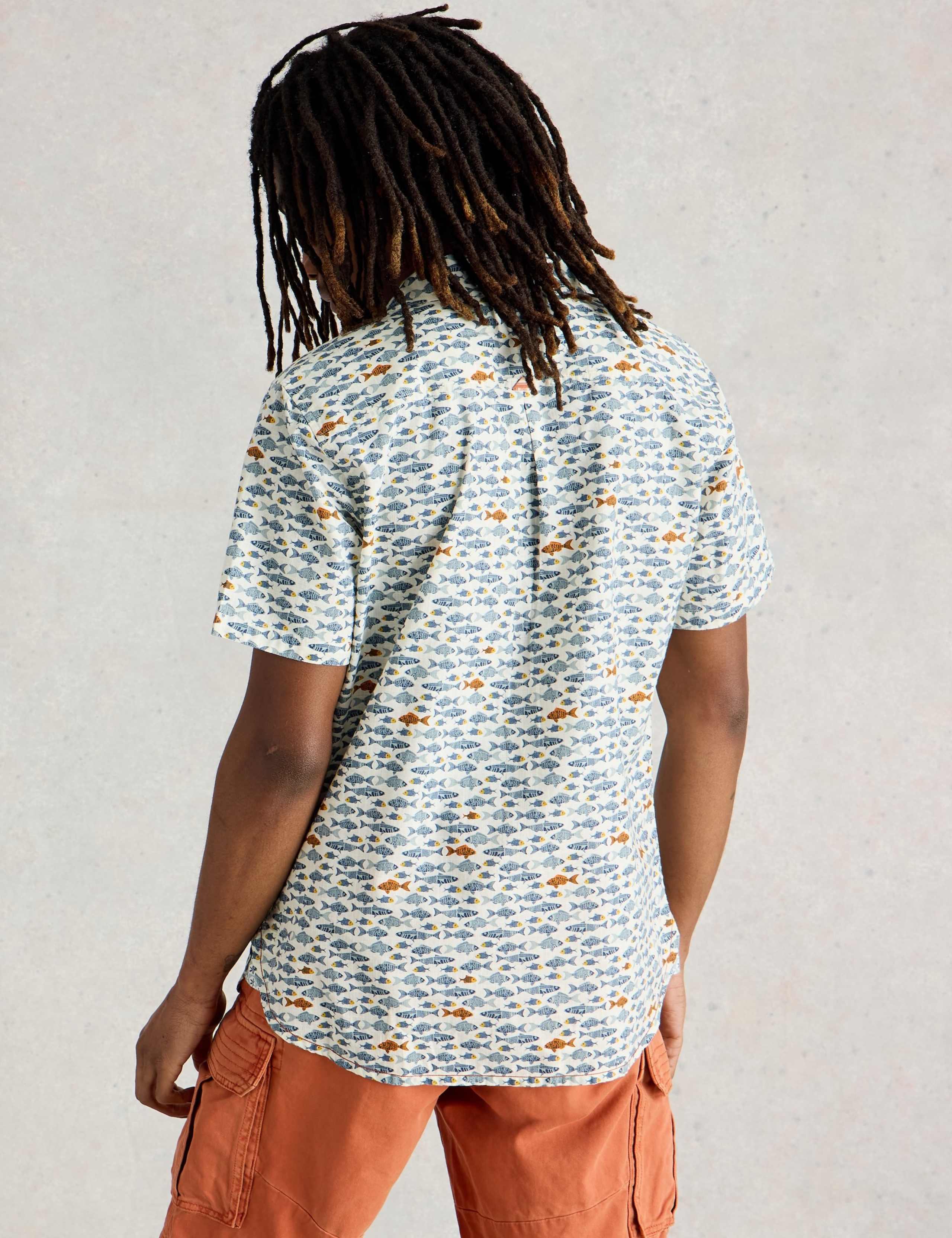 Pure Cotton Fish Print Short Sleeve Shirt 4 of 6