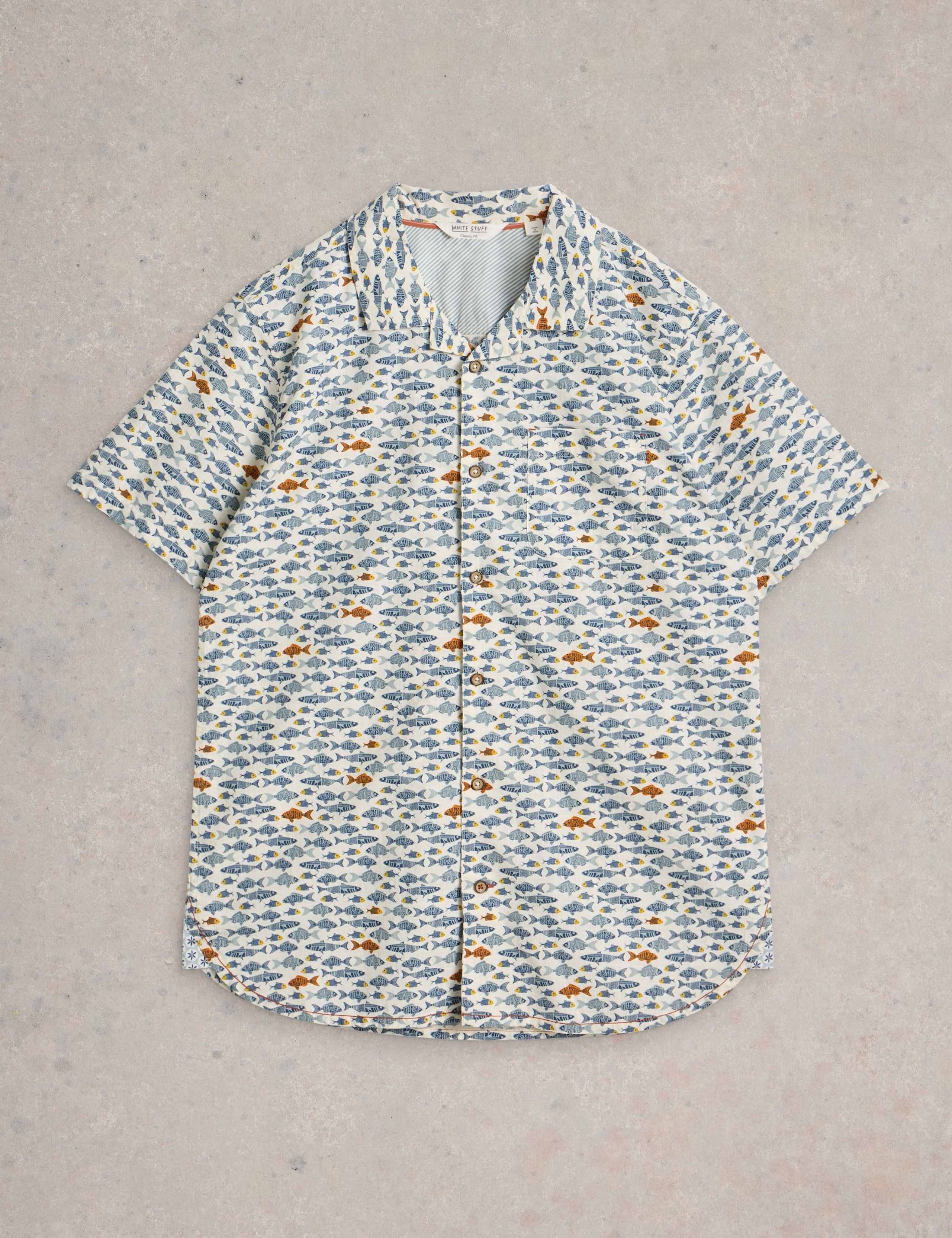 Pure Cotton Fish Print Short Sleeve Shirt 2 of 6