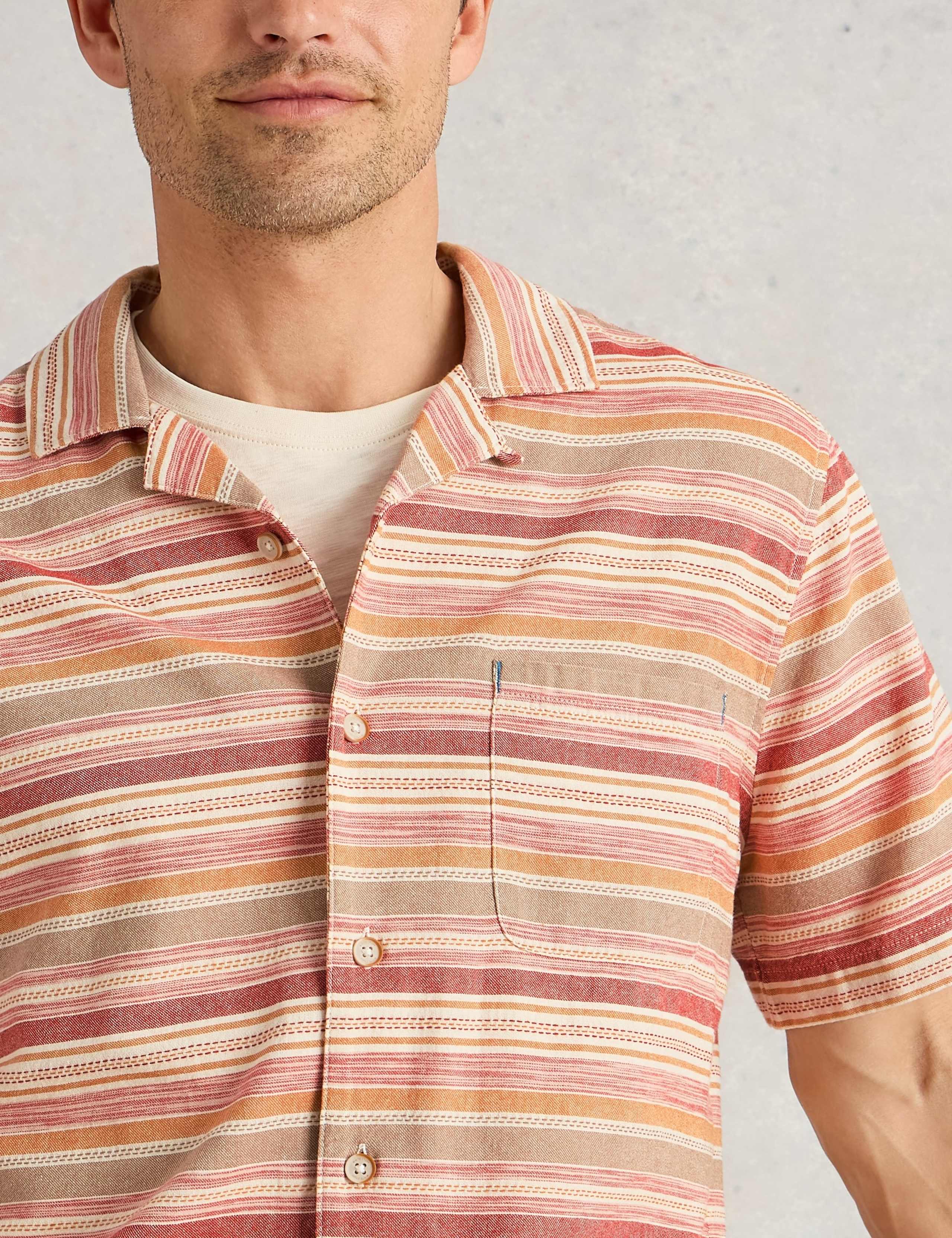 Pure Cotton Striped Short Sleeve Shirt 5 of 6