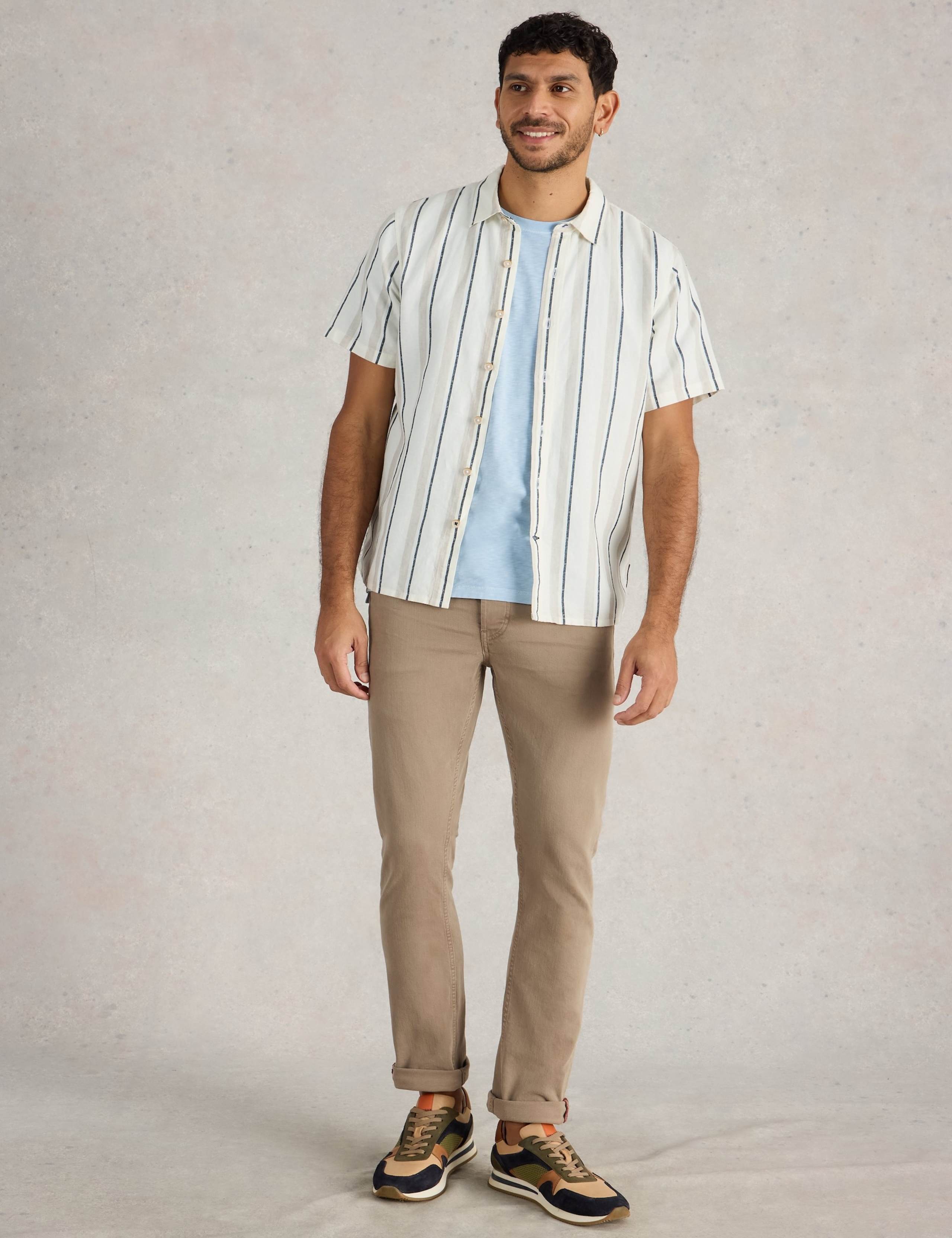 Regular Fit Linen Rich Striped Shirt 3 of 6
