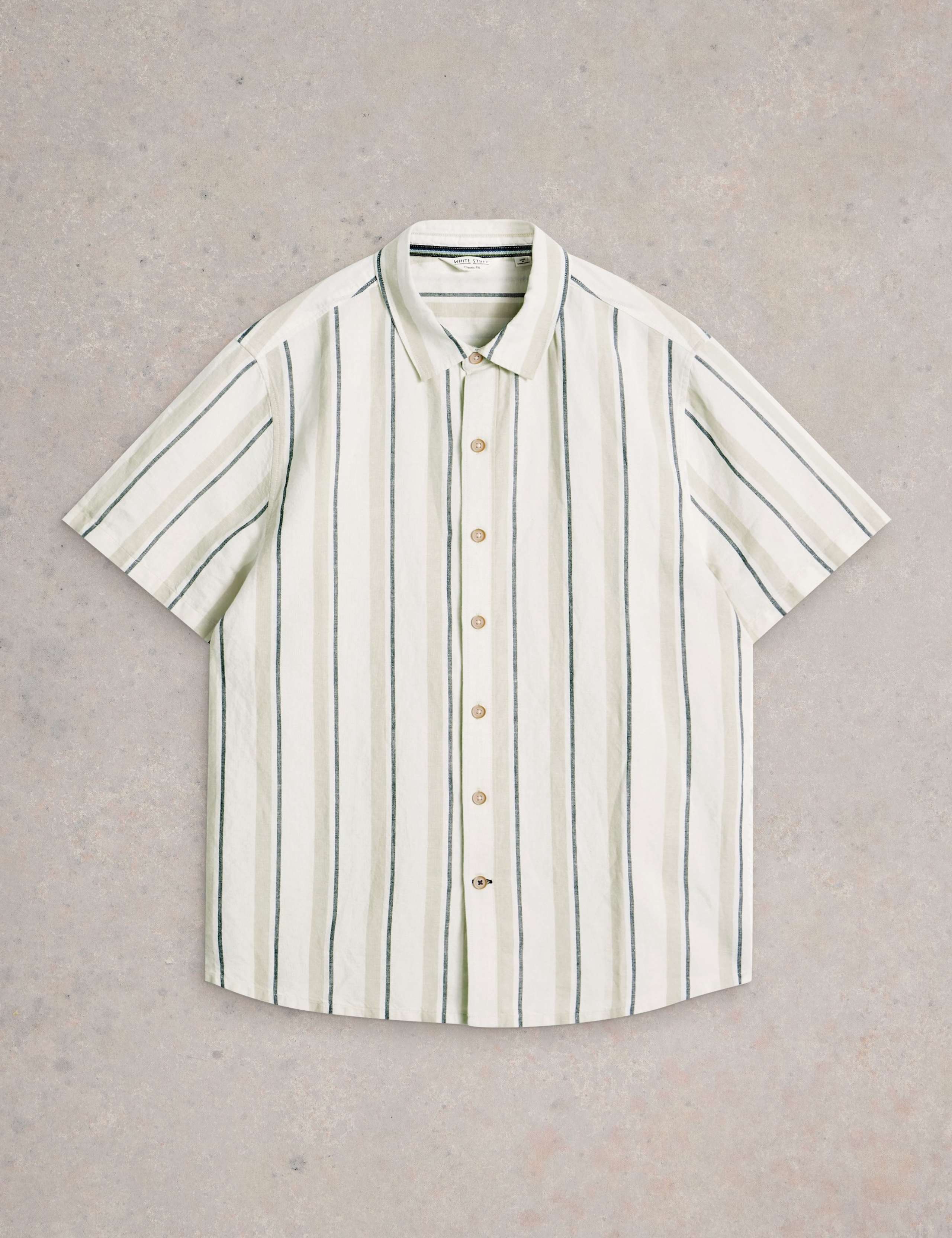 Regular Fit Linen Rich Striped Shirt 2 of 6