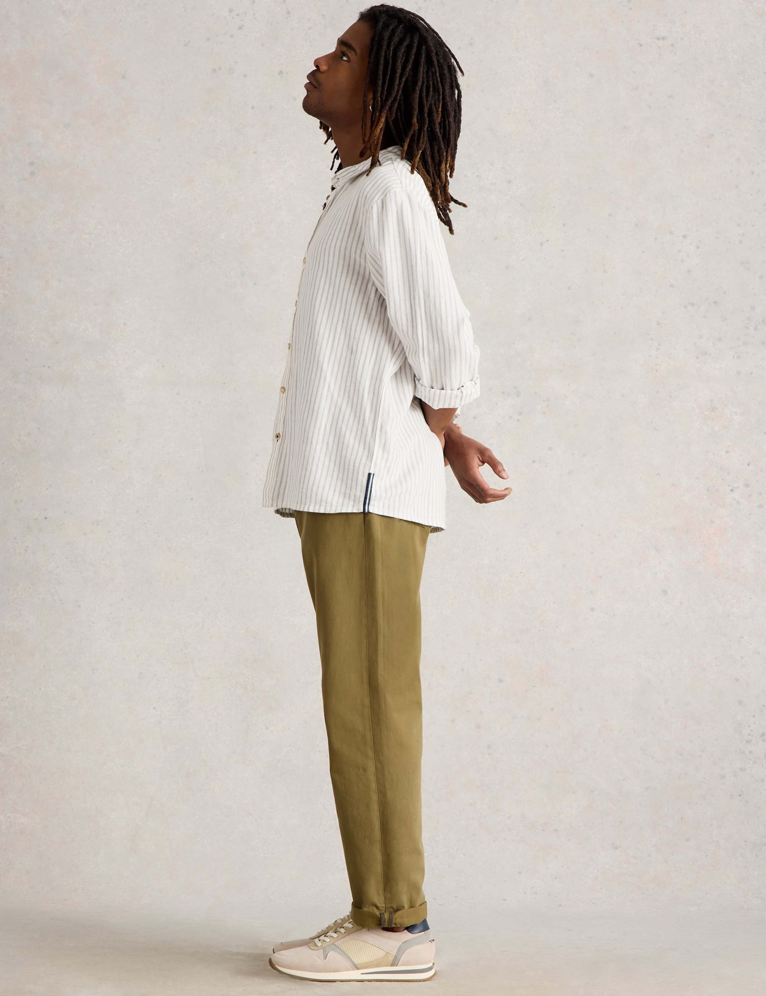 Regular Fit Linen Rich Striped Shirt 3 of 6