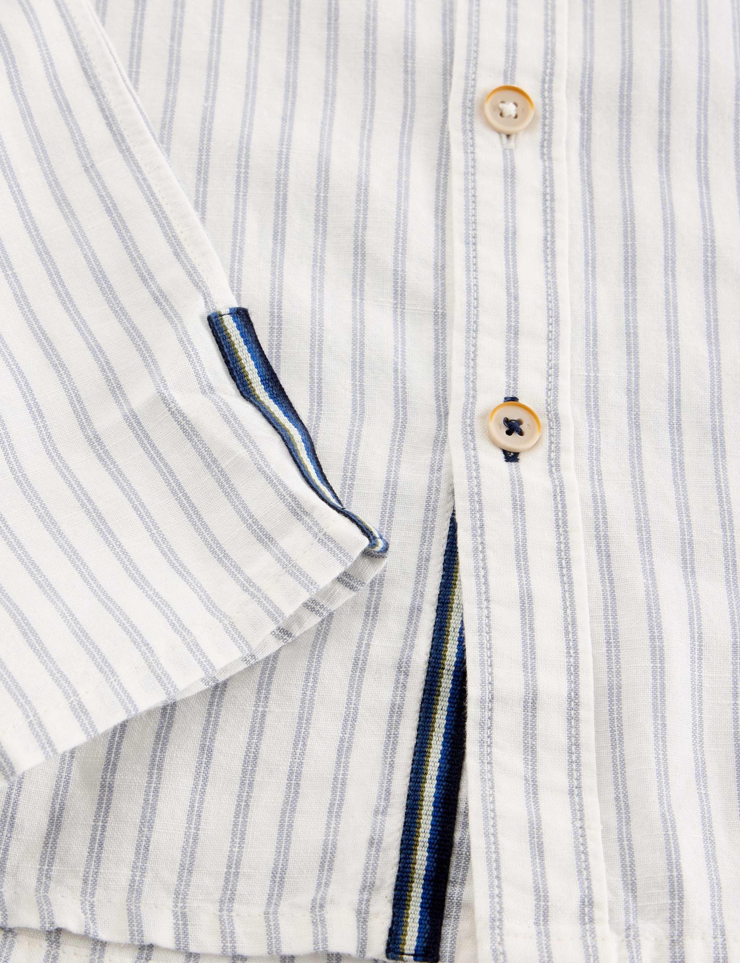 Regular Fit Linen Rich Striped Shirt 6 of 6