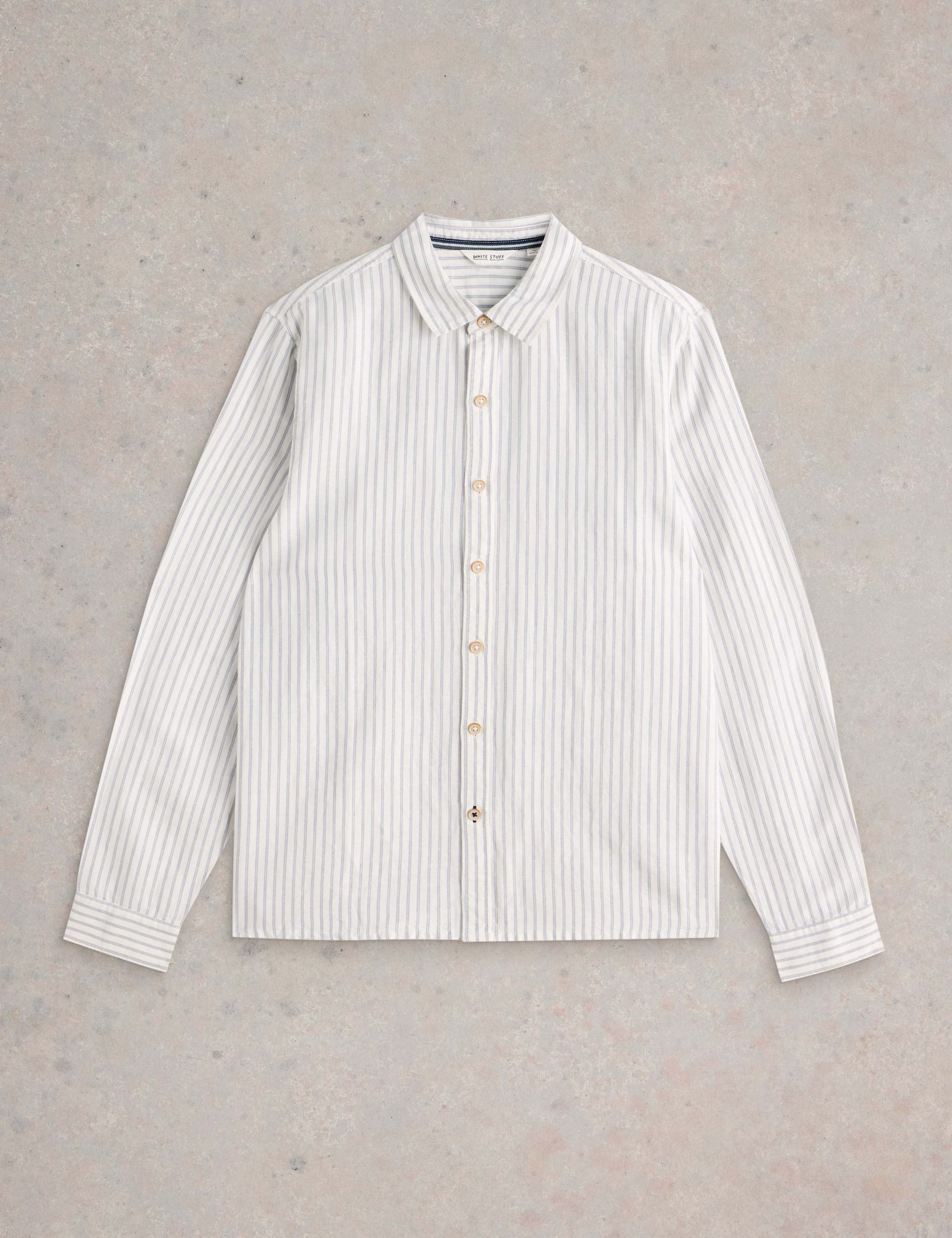 Regular Fit Linen Rich Striped Shirt 2 of 6