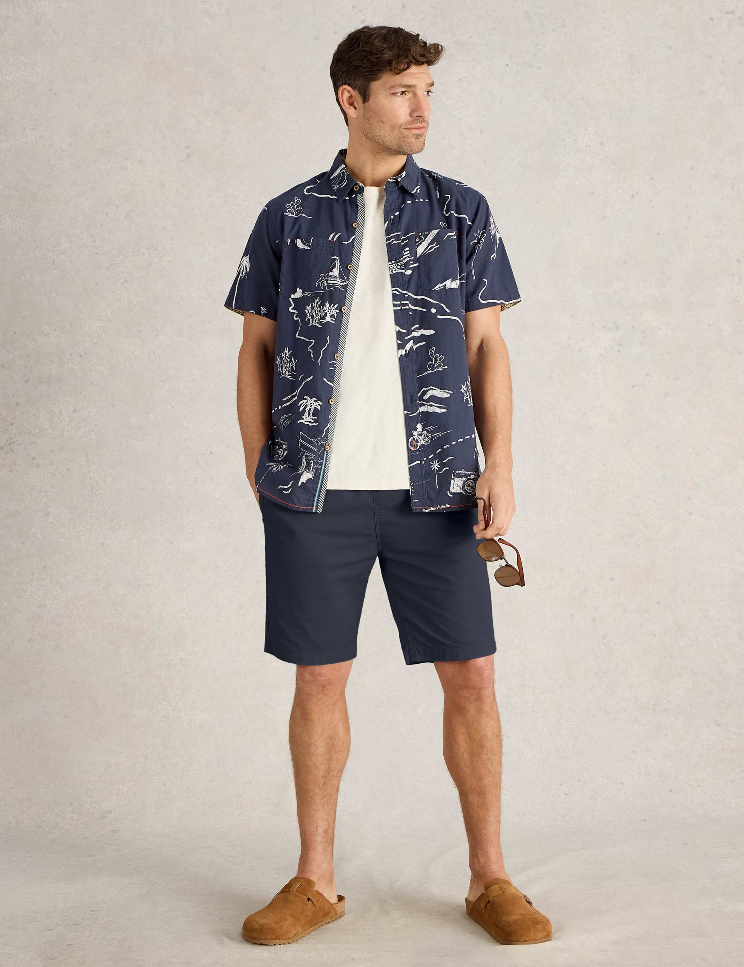 Linen Rich Print Short Sleeve Shirt 3 of 5
