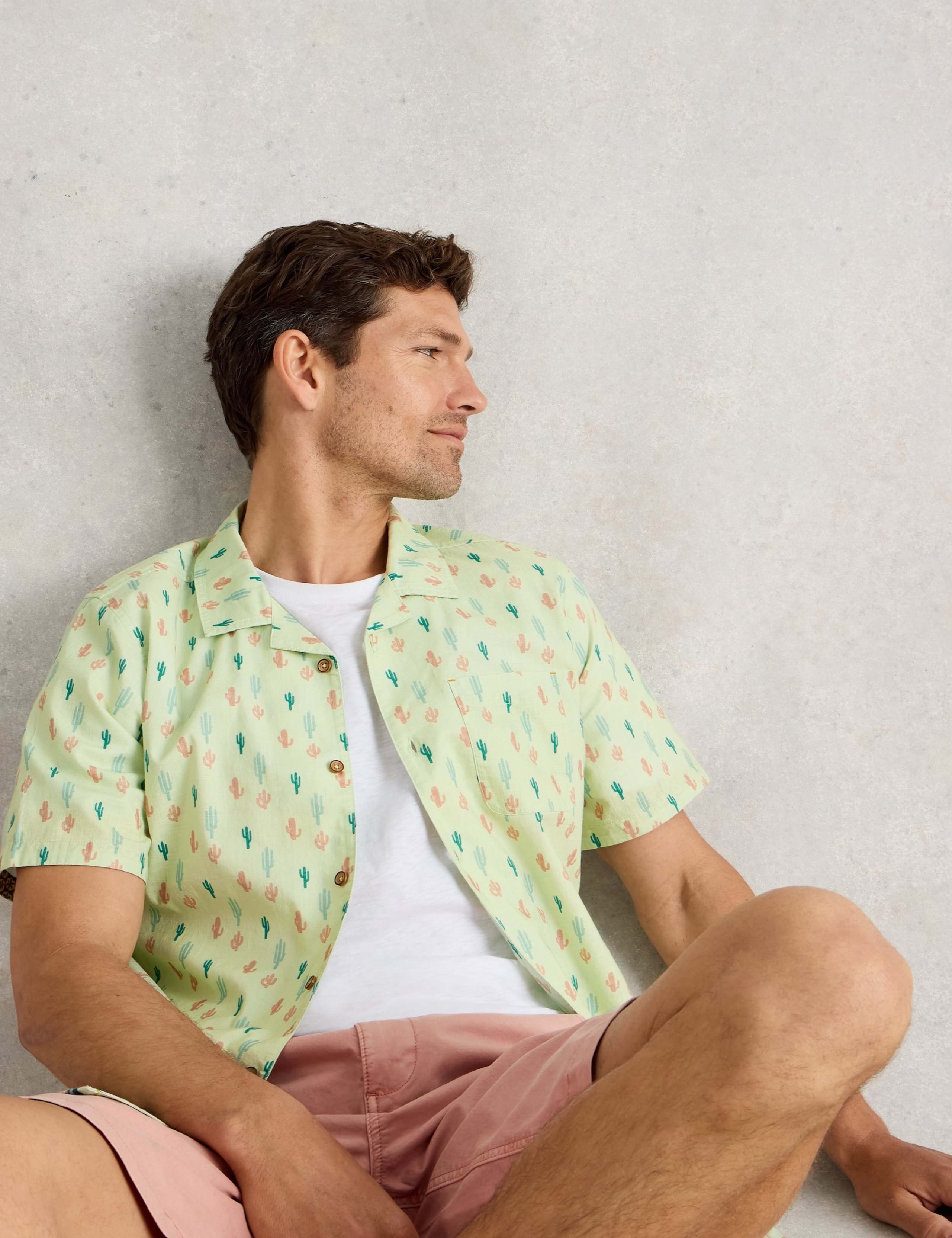 Regular Fit Pure Cotton Cactus Print Shirt 5 of 6