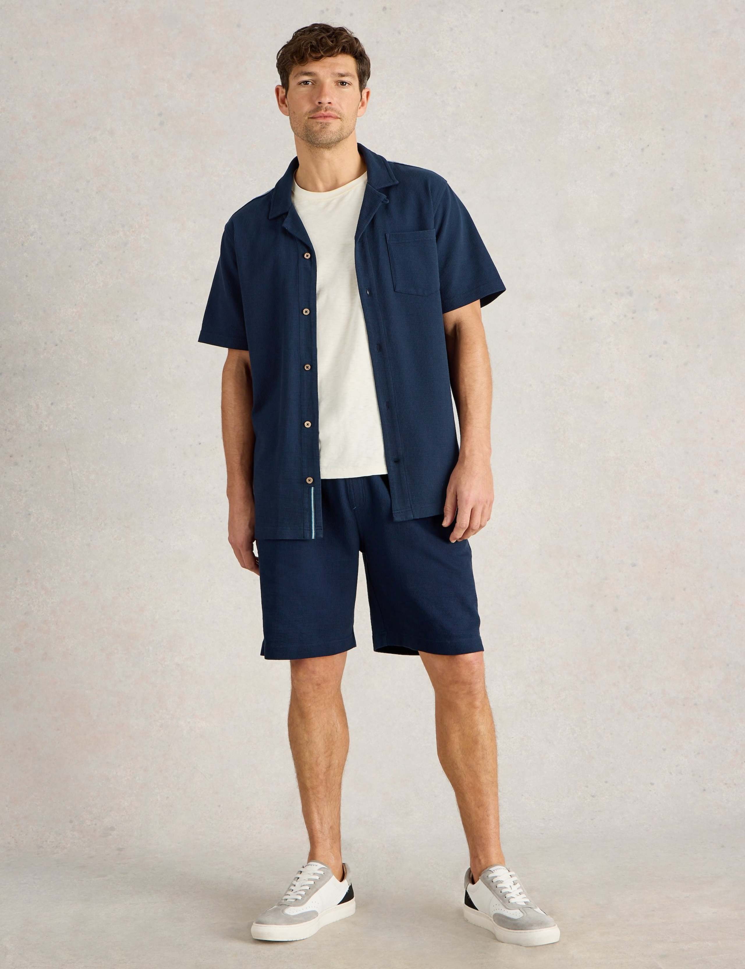 Pure Cotton Ribbed Short Sleeve Shirt 3 of 6