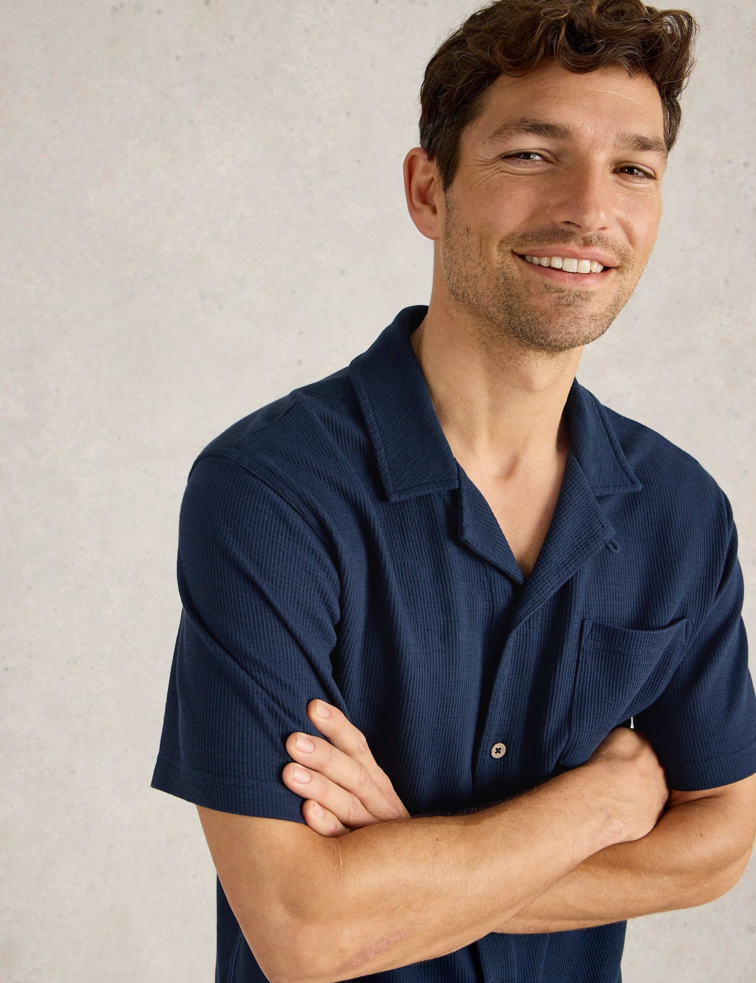 Pure Cotton Ribbed Short Sleeve Shirt 5 of 6